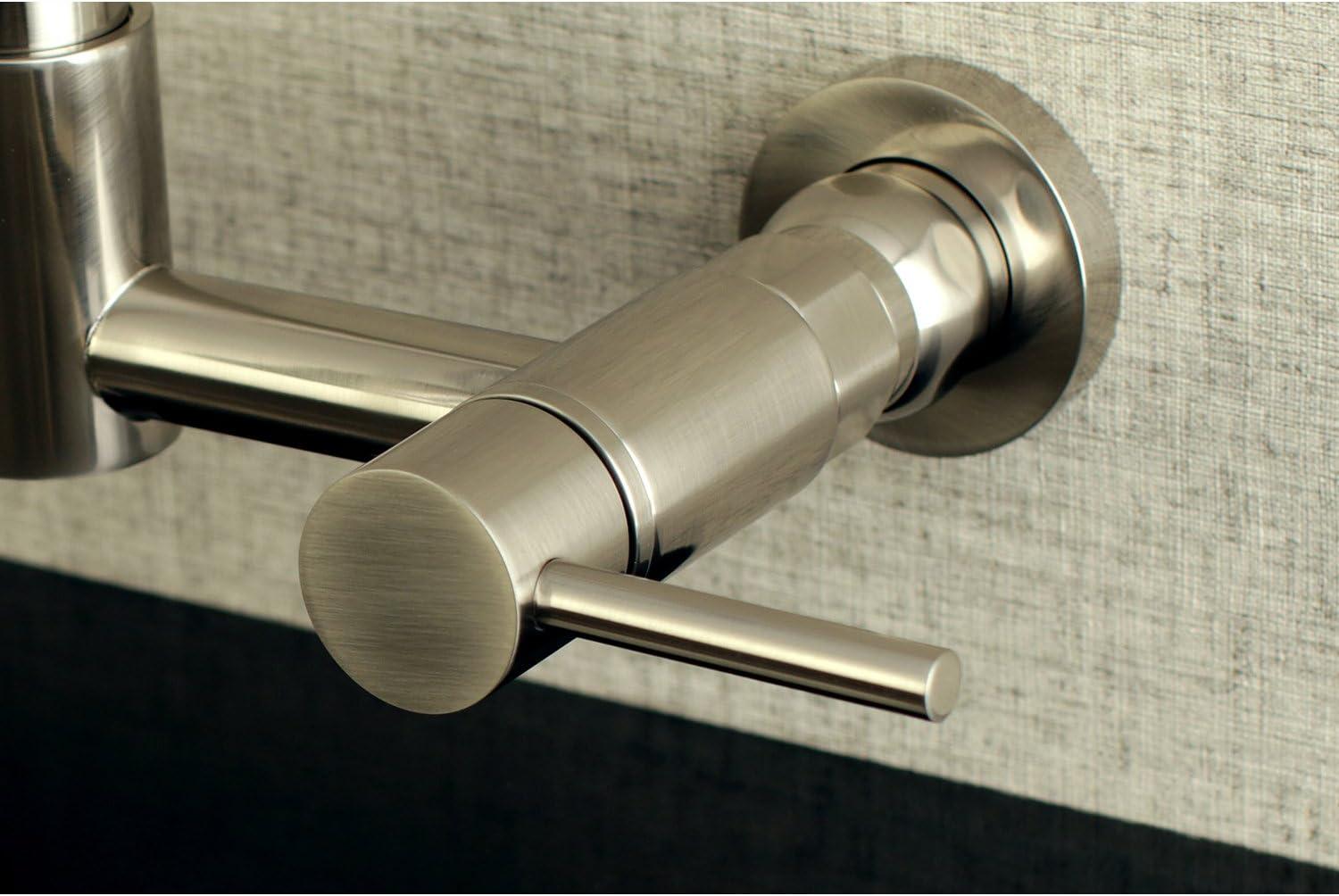 Concord Modern Brushed Nickel Wall Mount Pull-Down Kitchen Faucet