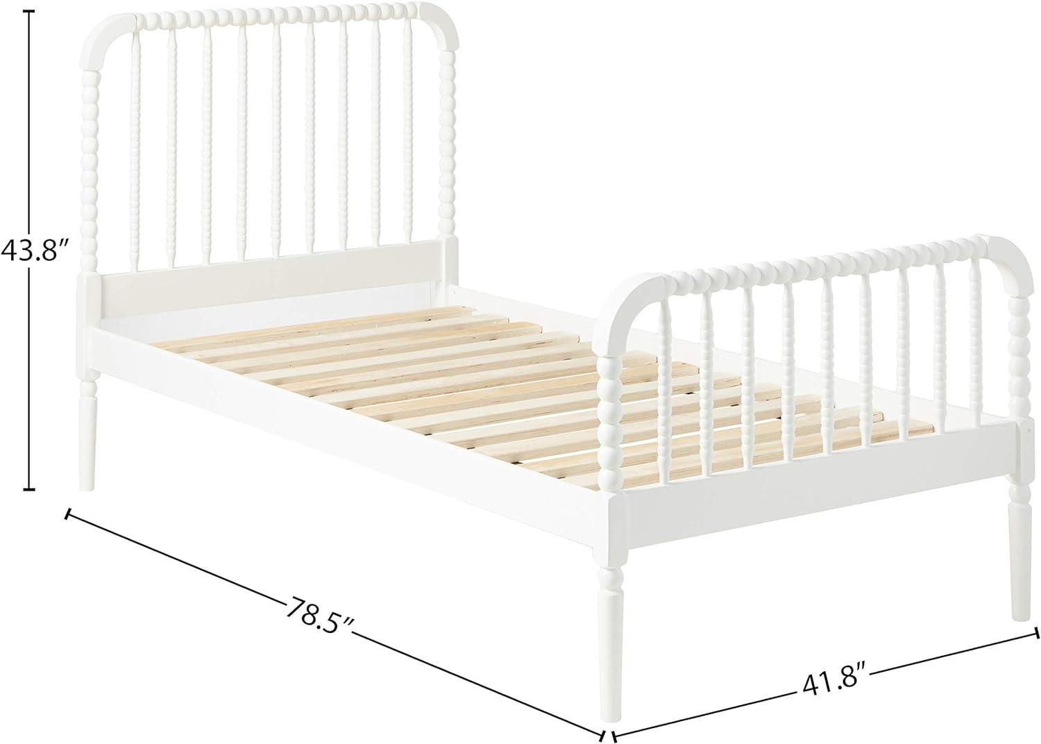 Slatted Panel Bed, White