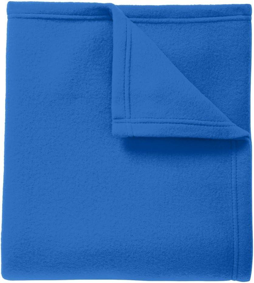 Snorkel Blue Fleece Blanket with Whipstitch Hem, 50" x 60"