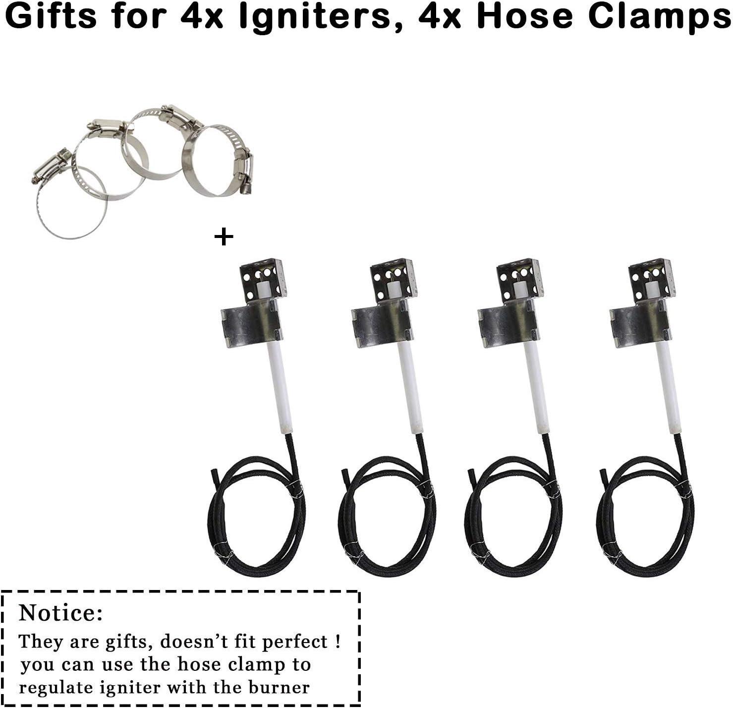 Uniflasy Grill Replacement Parts for Charbroil 463436215, 463439915, 463436214, 463436213, 467300115, 463439914, 463432114 Gas Grills, Heat Plate Shield Grill Burner Carryover Tube Grill Igniter