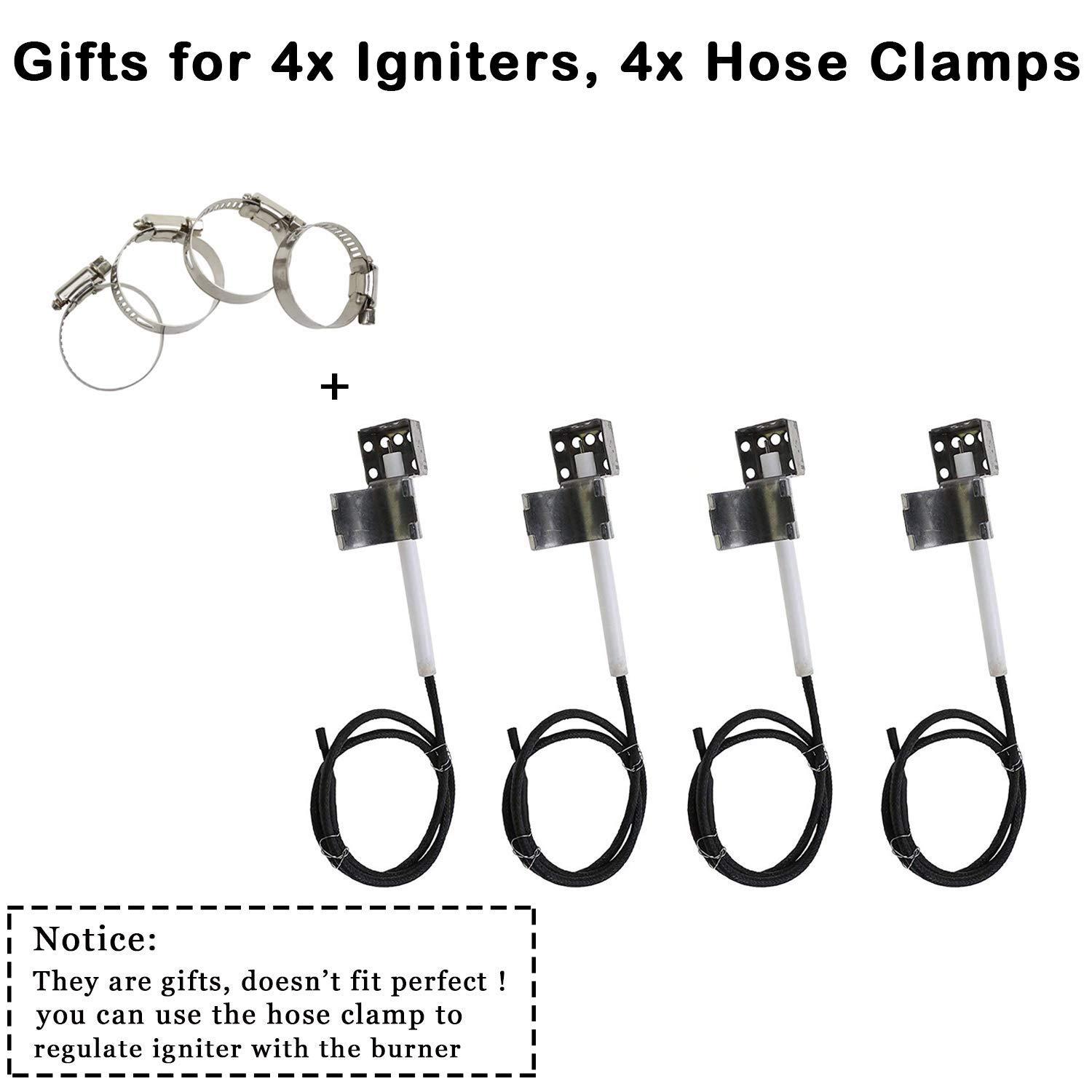 Uniflasy Grill Replacement Parts for Charbroil 463436215, 463439915, 463436214, 463436213, 467300115, 463439914, 463432114 Gas Grills, Heat Plate Shield Grill Burner Carryover Tube Grill Igniter