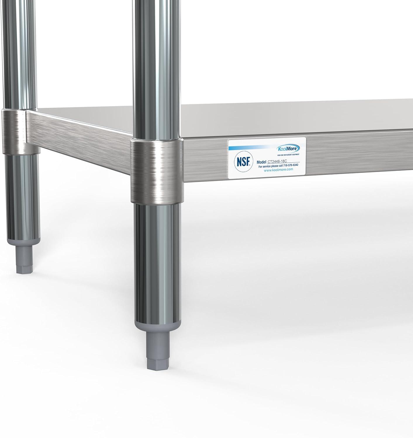 KoolMore 24" x 48" Stainless Steel Work Table with Casters