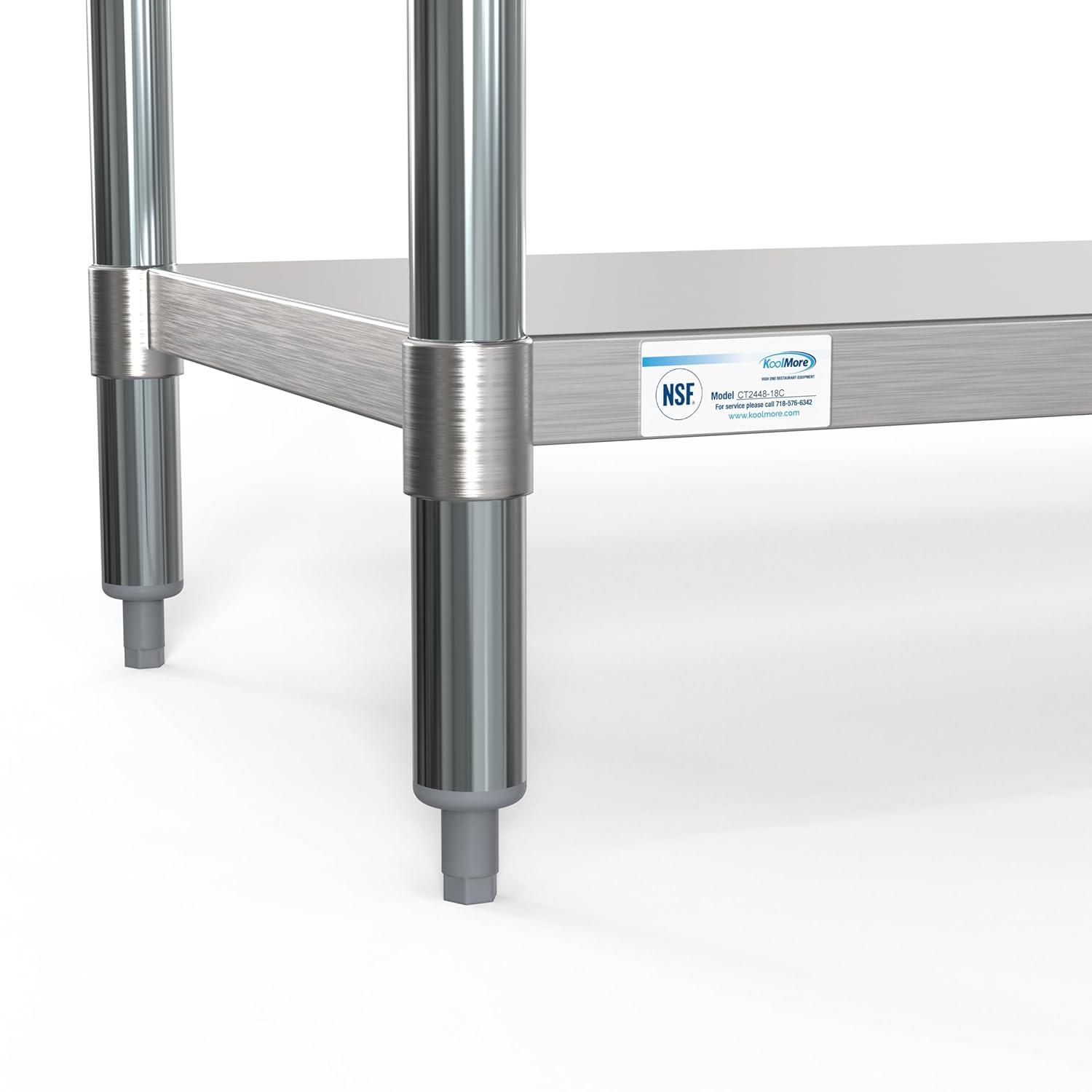 KoolMore 24" x 48" Stainless Steel Work Table with Casters
