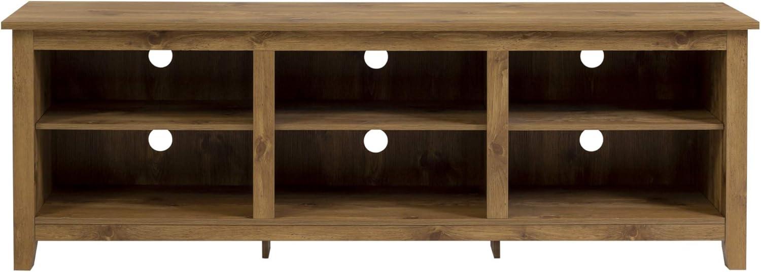 Barnwood 70" Rustic MDF TV Stand with Adjustable Shelves