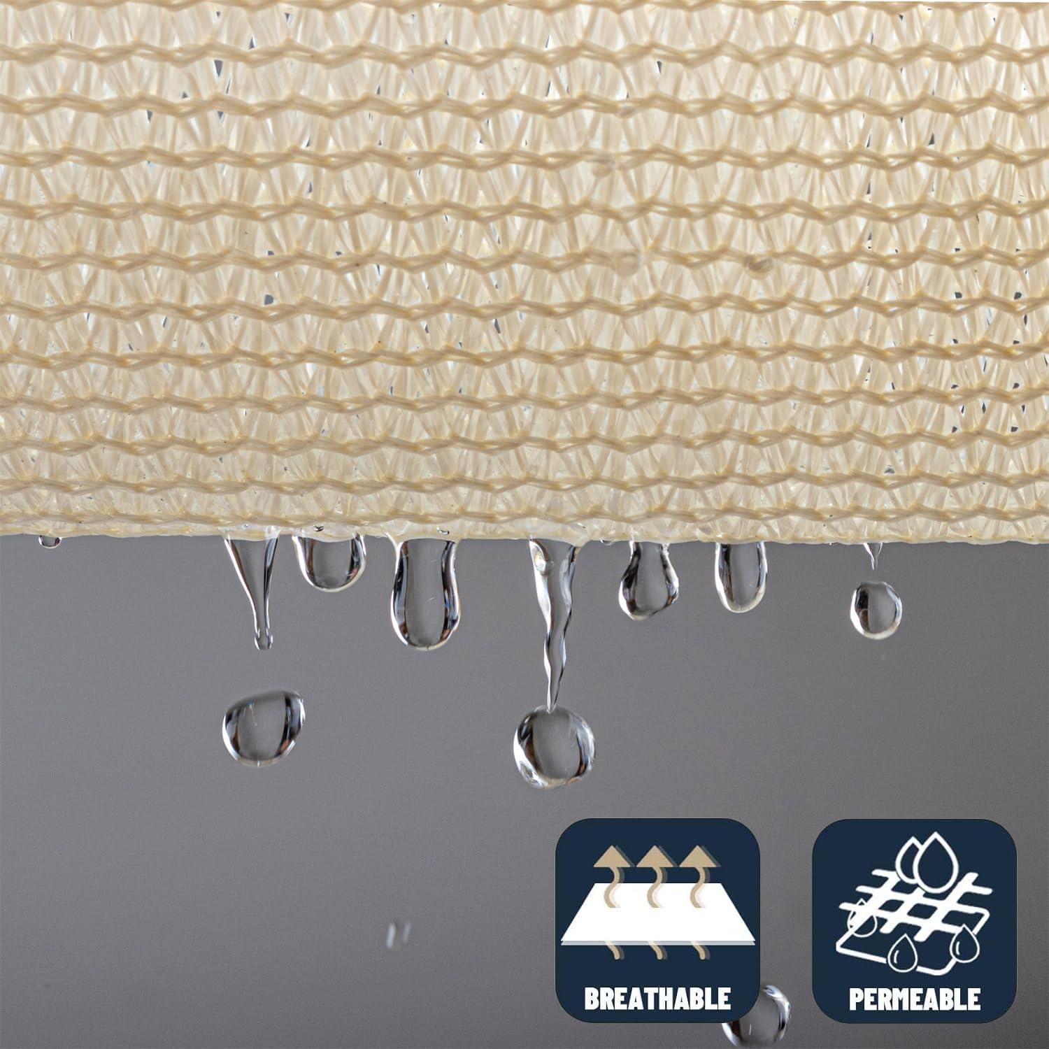 SUNNY GUARD Sun Shade Sail 10/12/16.5/20FT Triangle UV Block Sunshade Canopy for Outdoor, 16.5'x16.5'x16.5' Cream