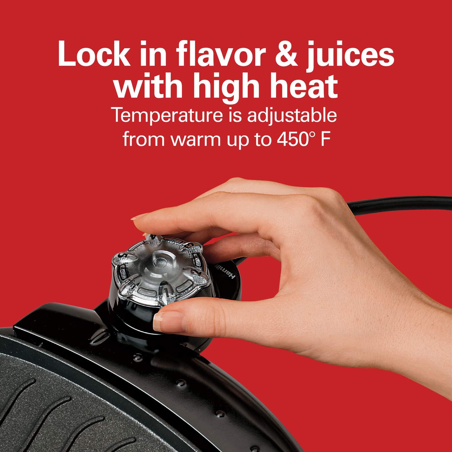 Hamilton Beach Hamilton Beach® 8 Serving Indoor & Outdoor Smokeless Grill Adjustable Temperature Control Black