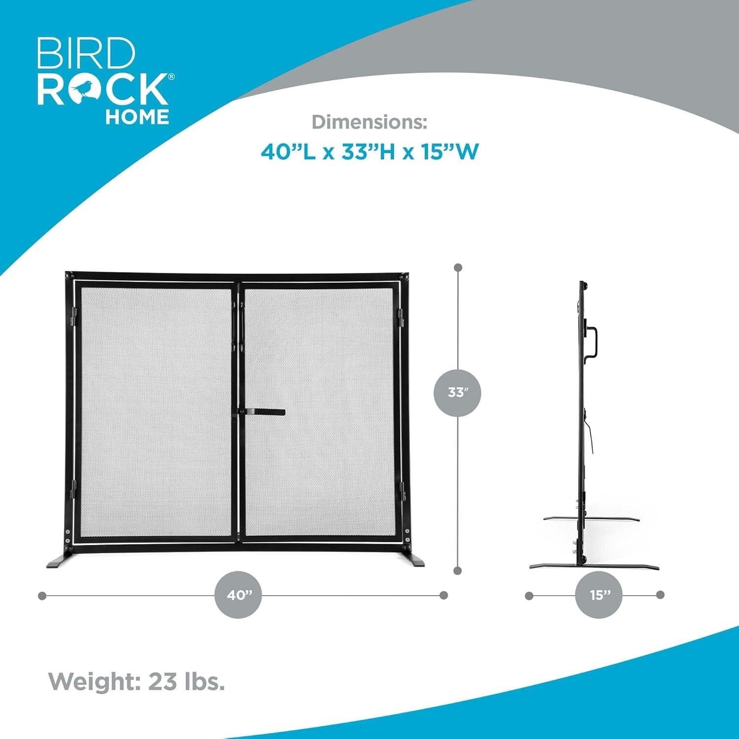 BIRDROCK HOME Fireplace Screen with Doors - Decorative - Easy Assembly - Heavy Duty - Handcrafted