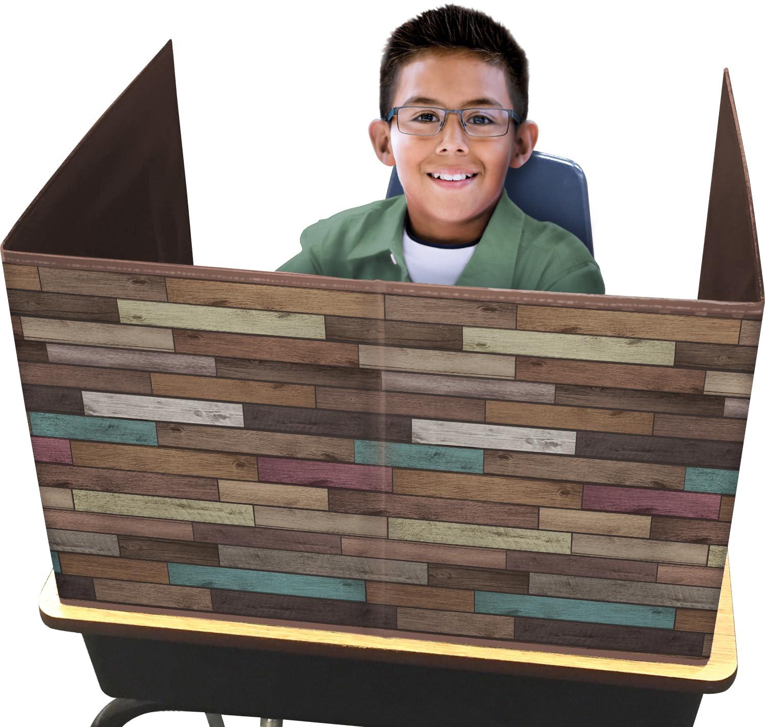 Teacher Created Resources Reclaimed Wood Foldable Plastic Freestanding Privacy Shield 16"H x 22"W