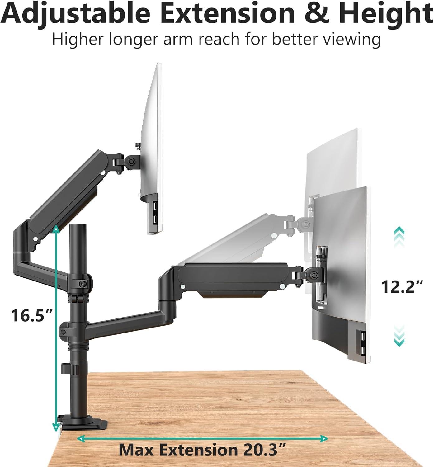 WALI GSDM002 2 TV & Monitor Mount with Accessories Included