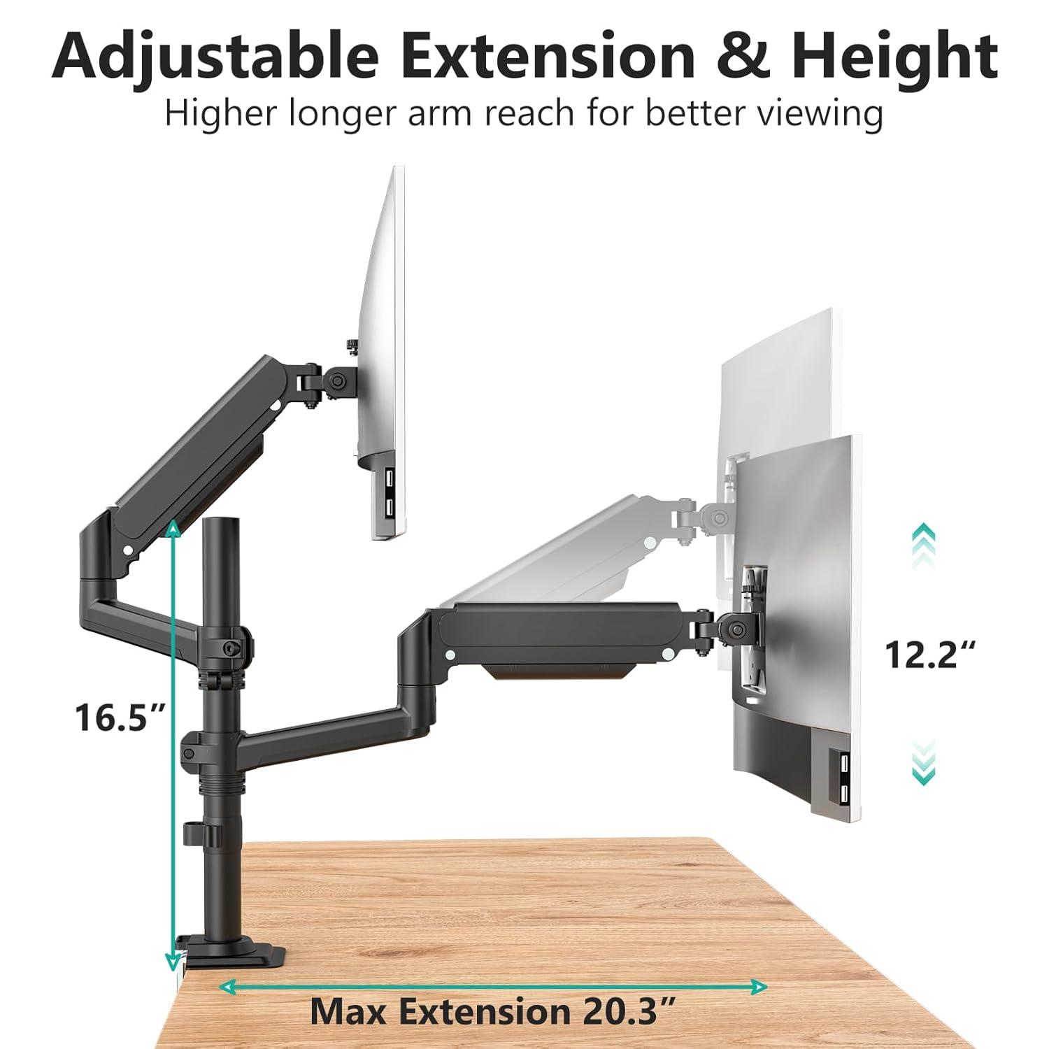 WALI GSDM002 2 TV & Monitor Mount with Accessories Included