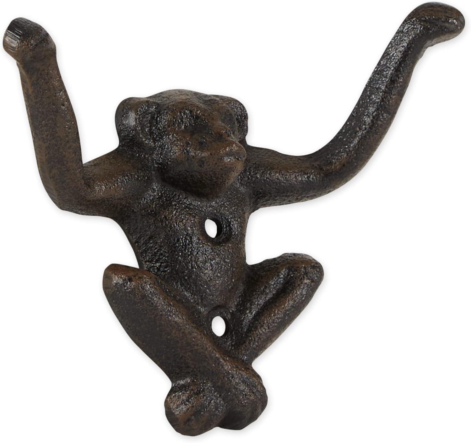 DII Cast Iron Collection Decorative Wall Hook Set, Monkey, 2 Count