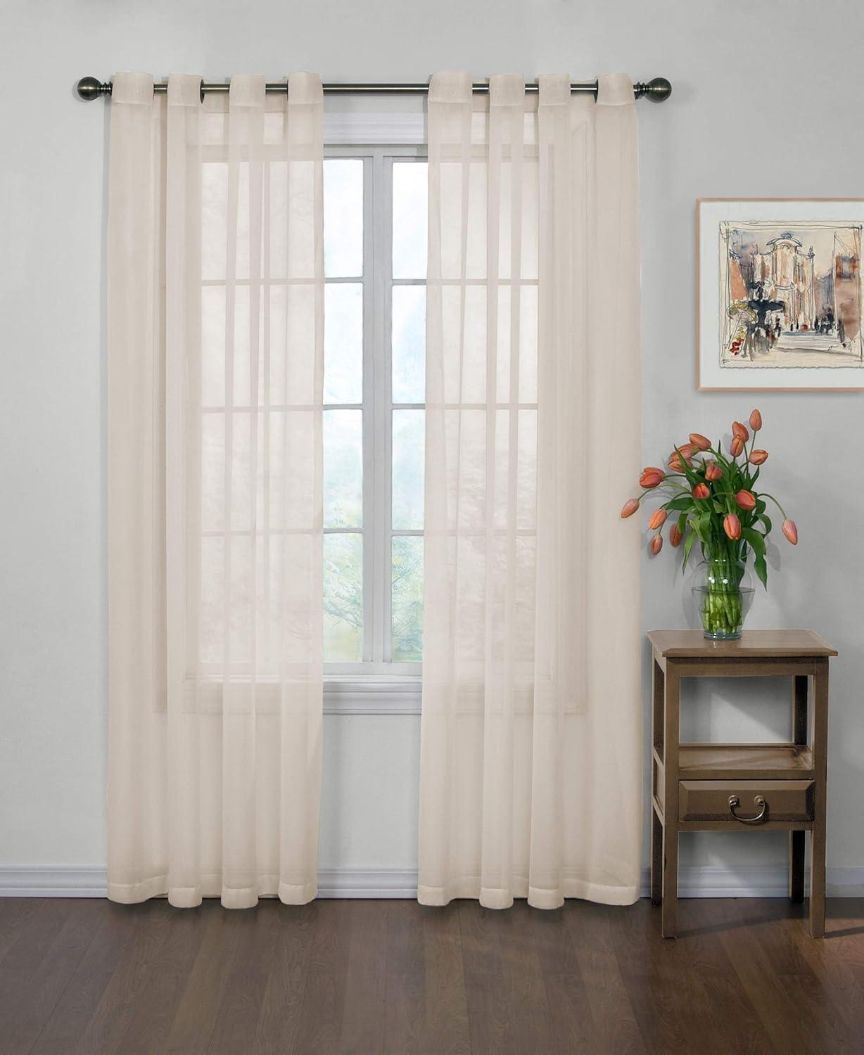 ARM & HAMMER Ivory Odor-Neutralizing Sheer Voile Curtain, 59” x 120”