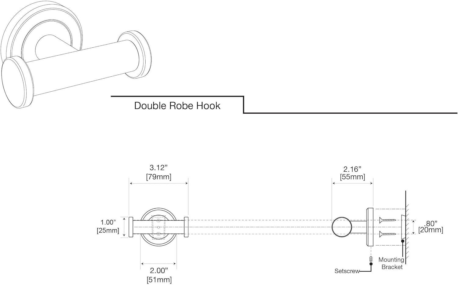 Latitude II Wall Mounted Robe/Towel Hook