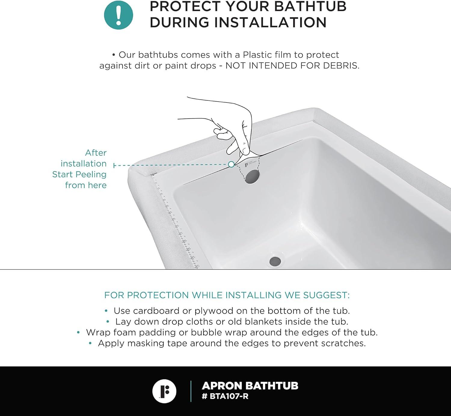 Apron Soaking Acrylic Bathtub