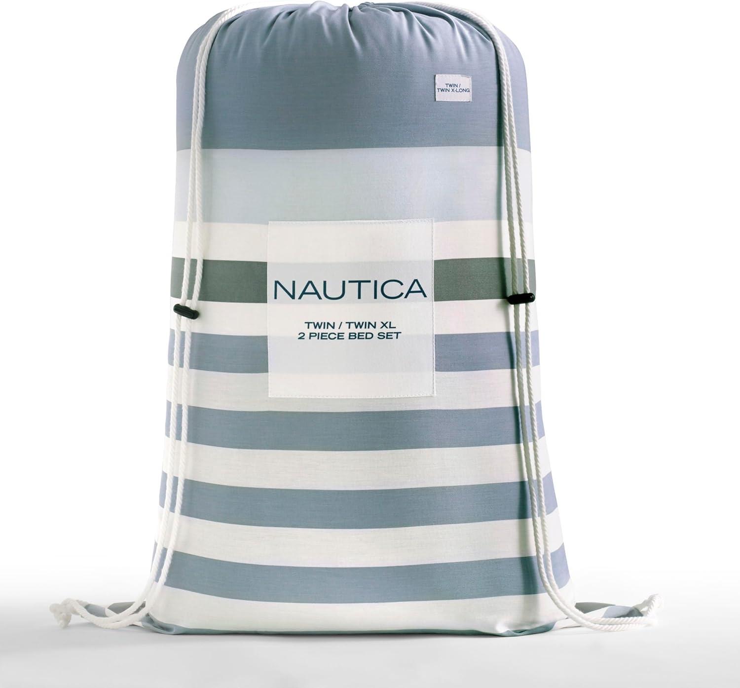 Nautica Lansier Cotton Grey Duvet Cover Set