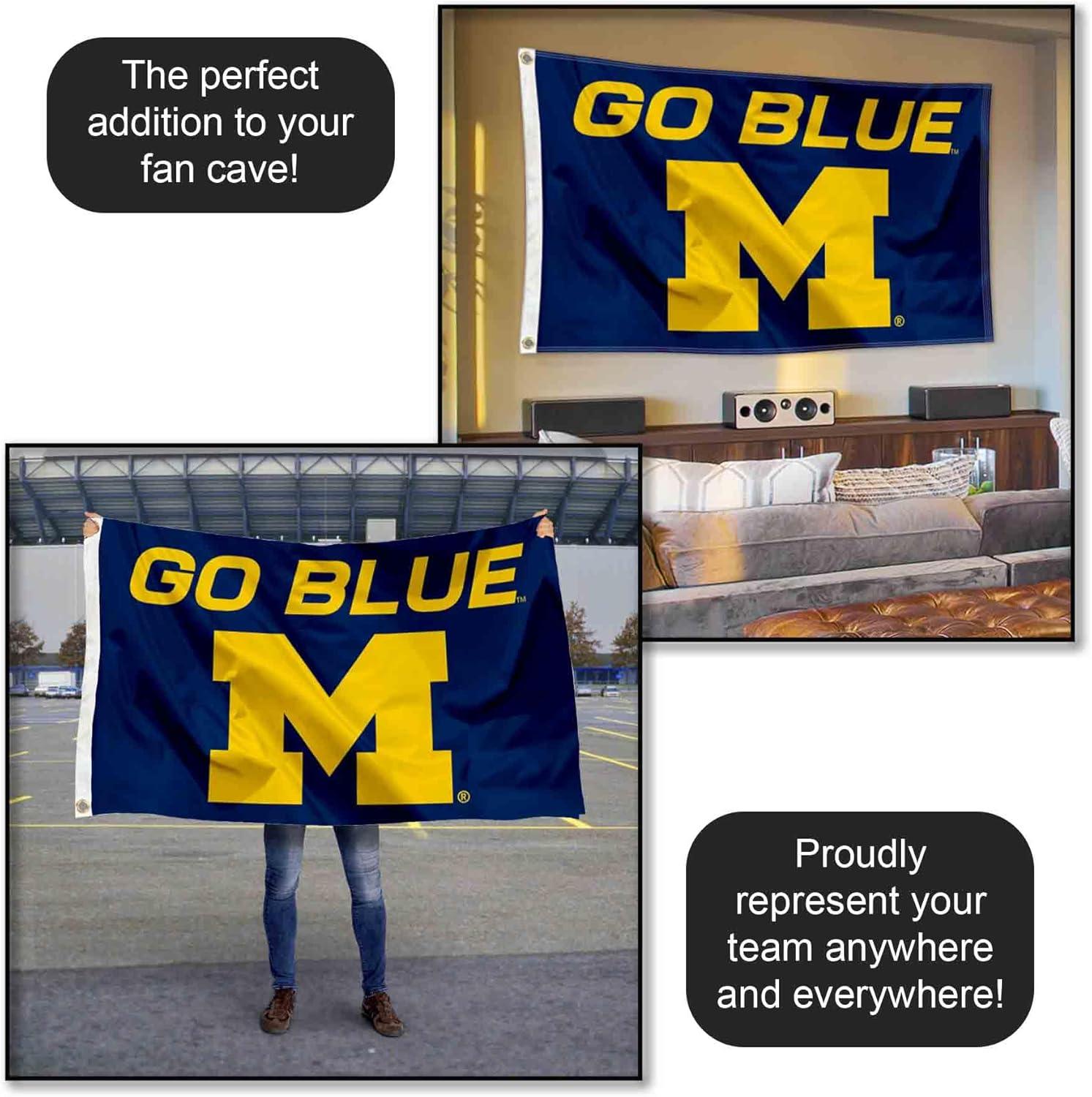 Michigan-Wolverine's 3X5 Indoor Outdoor Banner Flag w/grommets for hanging