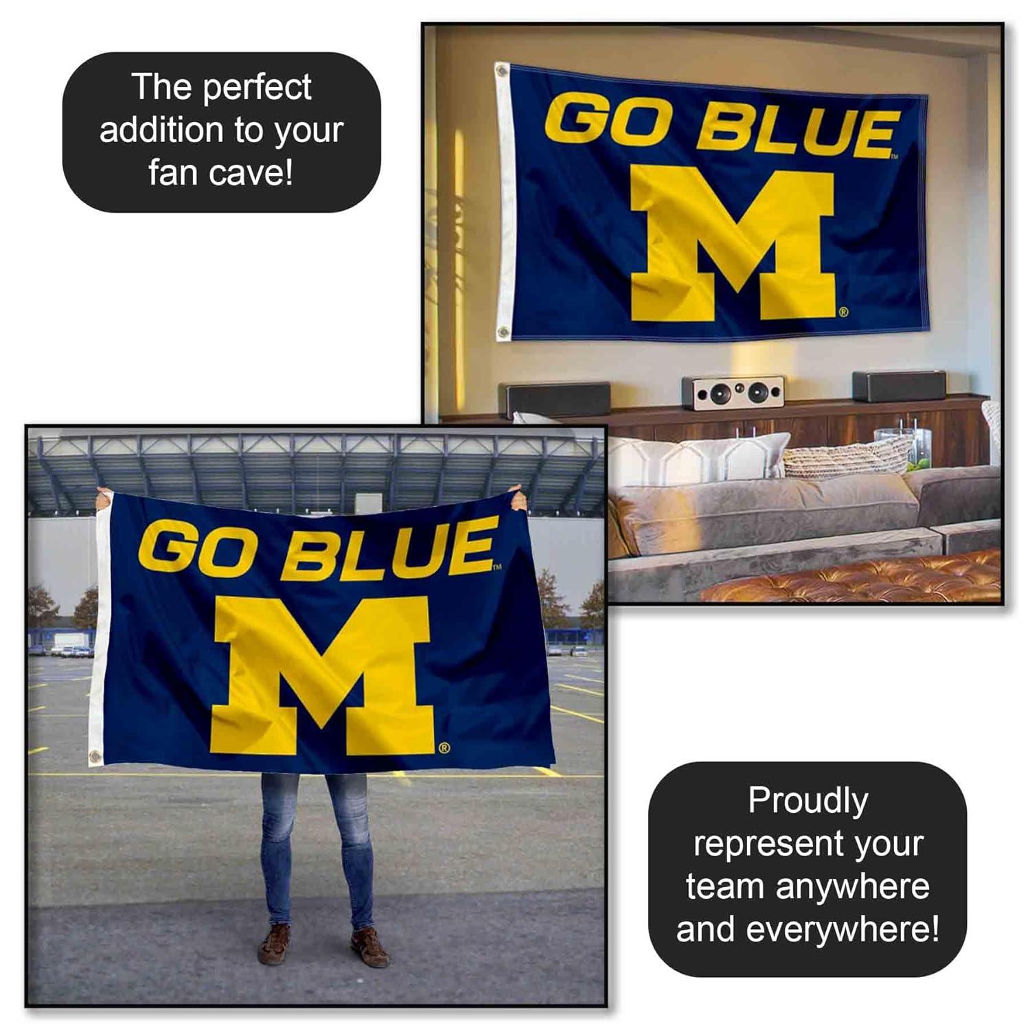 Michigan-Wolverine's 3X5 Indoor Outdoor Banner Flag w/grommets for hanging