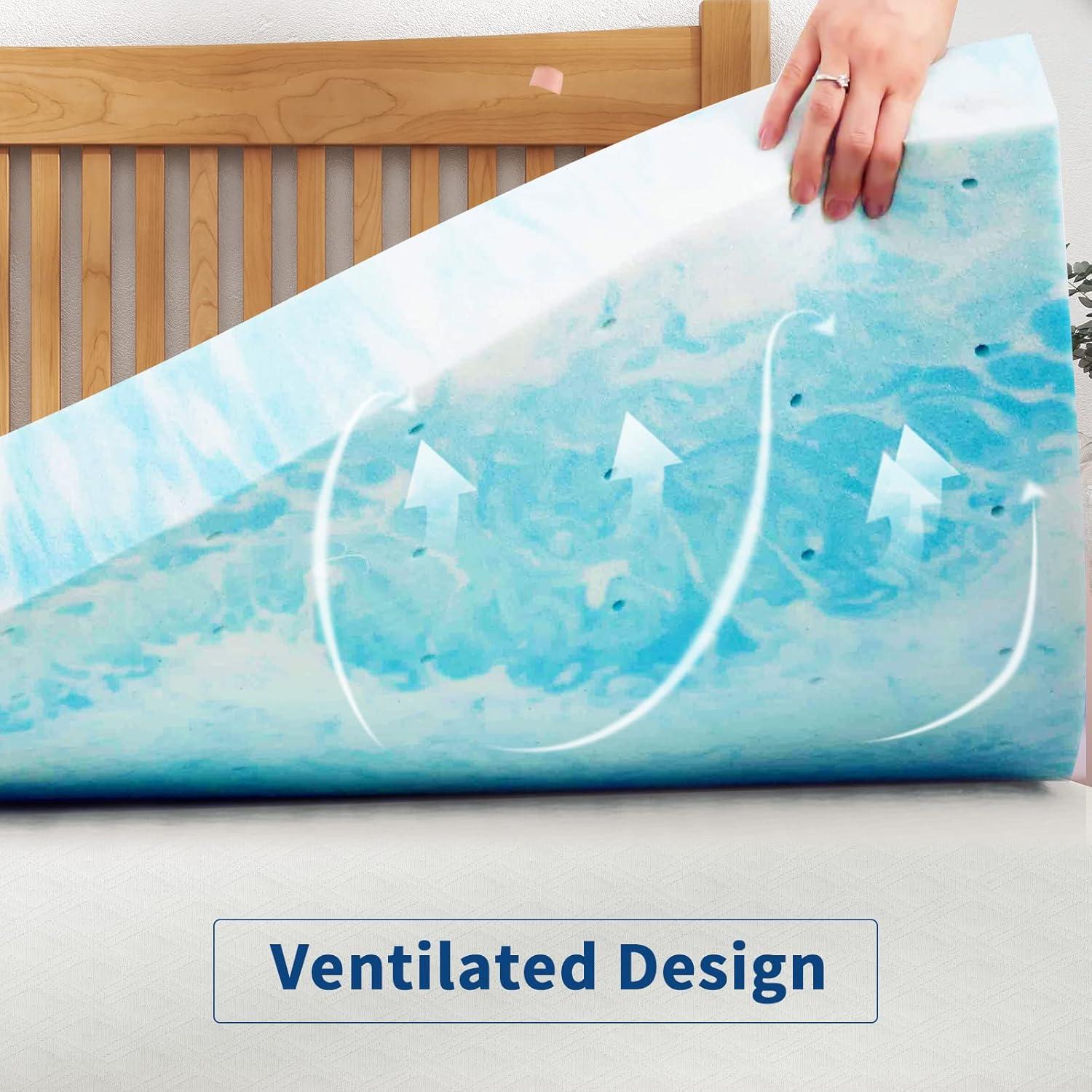 Mattress Topper, Queen Size Memory Foam Mattress Topper,Pressure Relief for Back Pain, 4 Inches