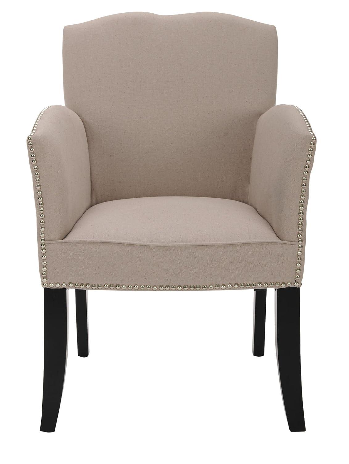Rachel Arm Chair With Nail Head Trim - MCR4539 - Taupe - Safavieh Couture