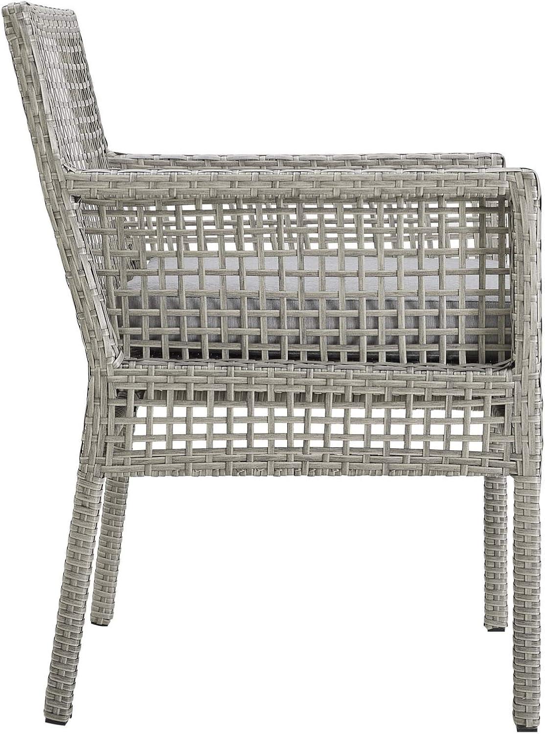 Modway Aura Outdoor Patio Wicker Rattan Dining Armchair - Gray Gray