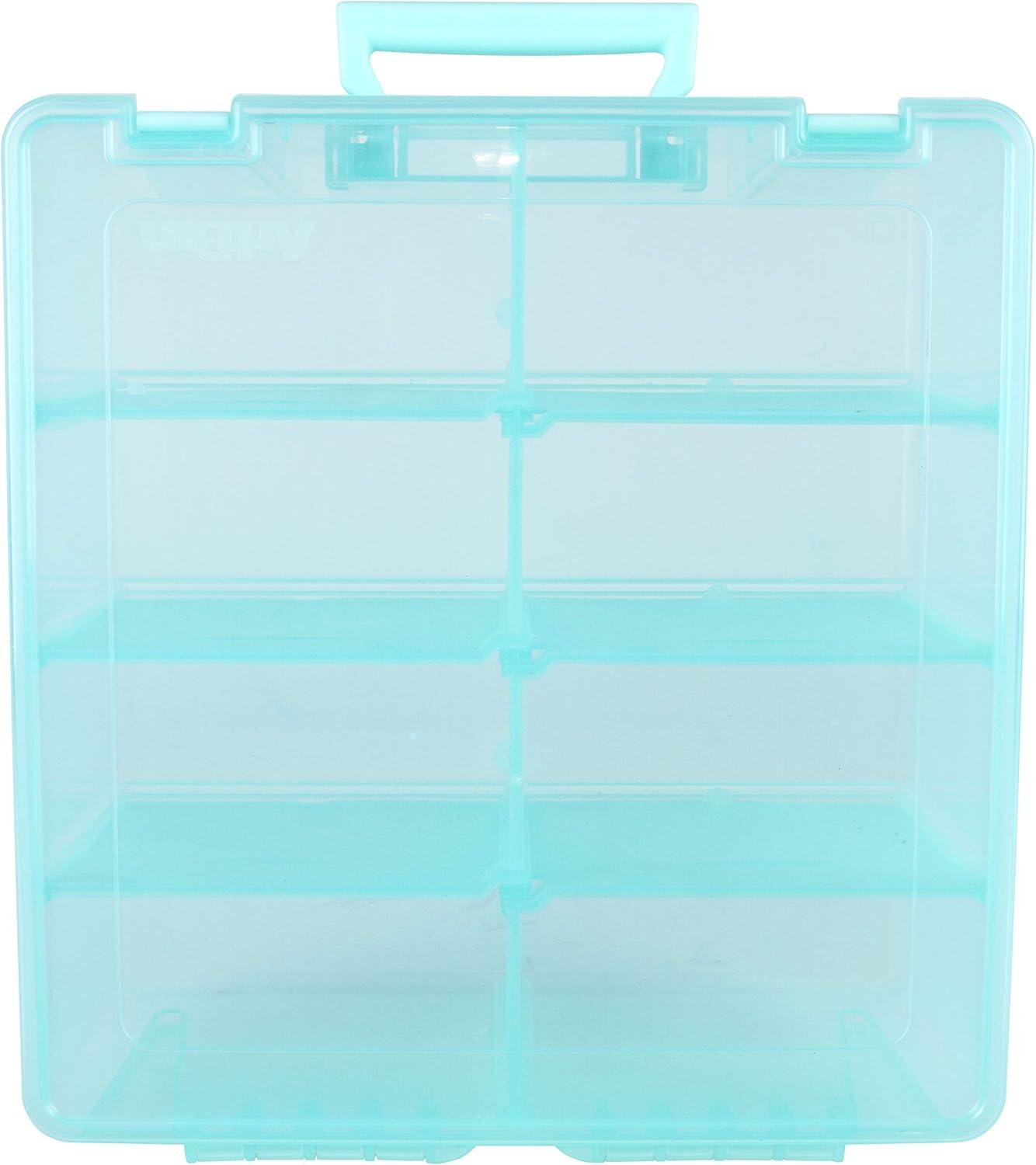 Aqua Mist Stackable Fabric Craft Storage Box with Lid