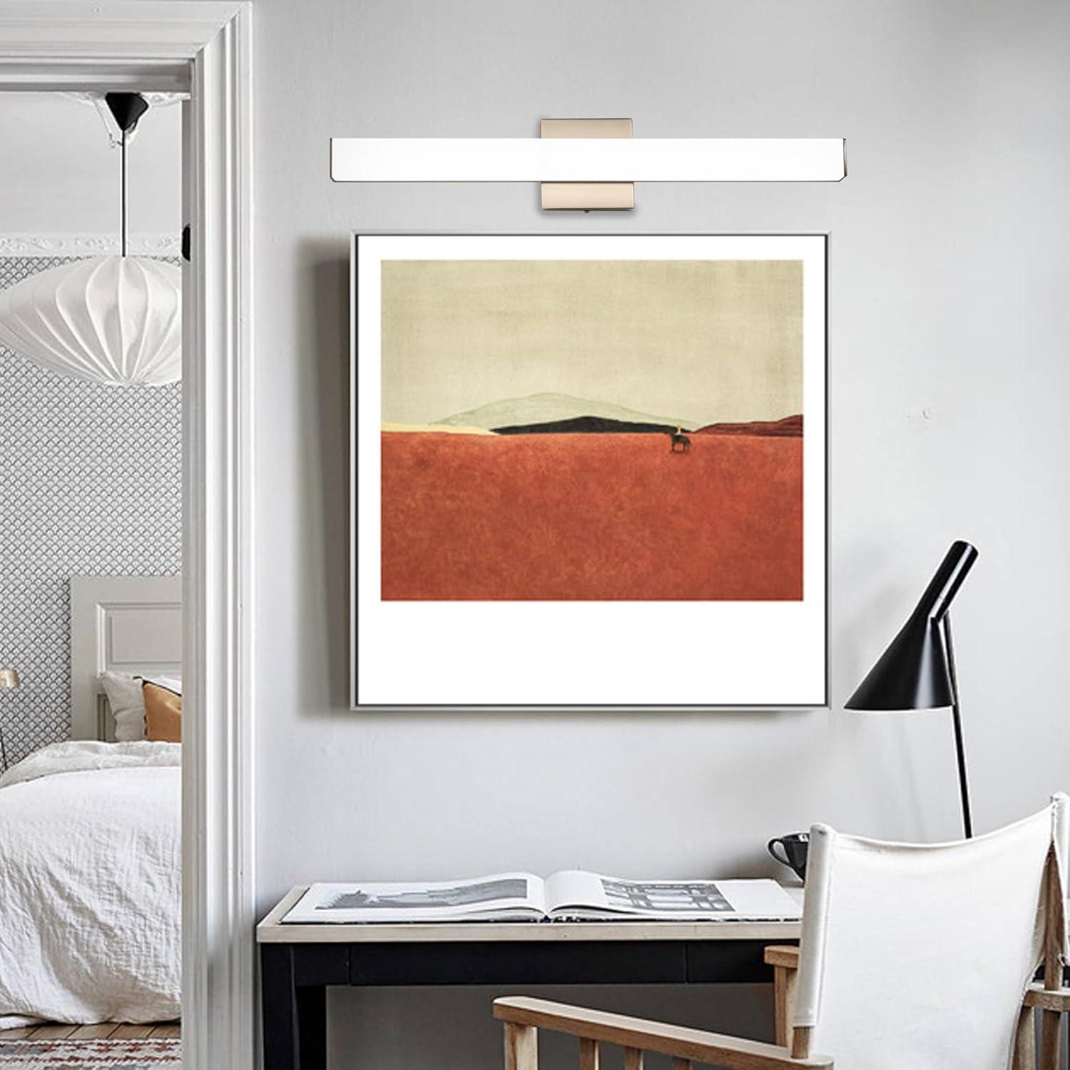 Bathroom Vanity Light Brushed Nickel Square LED 24 inch 14W 4000K Natural White Light Wall Bar Lighting Fixtures Over Mirror