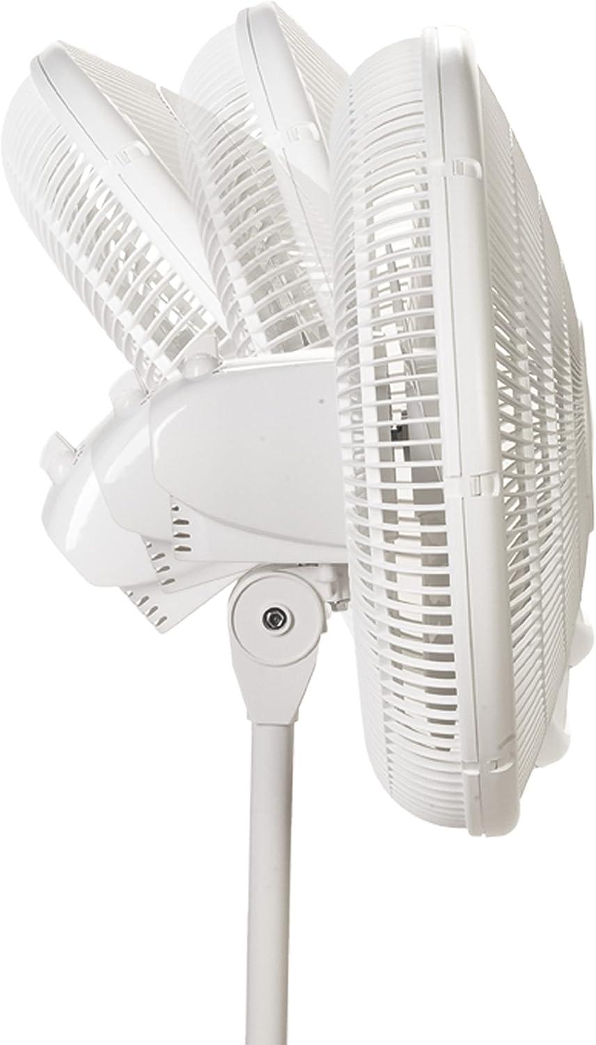 Lasko 2520 16 Inch 3-Speed Quiet Adjustable Tilting Wide-Area Oscillating Standing Pedestal Fan for Bedroom, Kitchen, Home, and Office, White