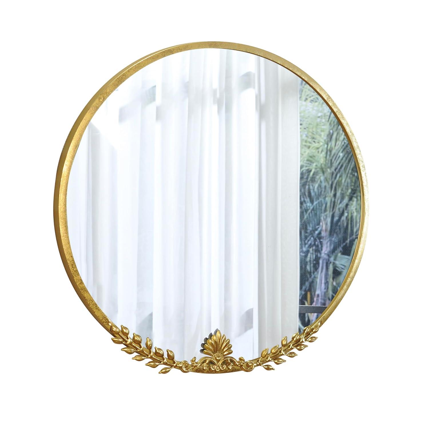 Beautiful Round Ornate Gold Frame Mirror 24" by Drew Barrymore