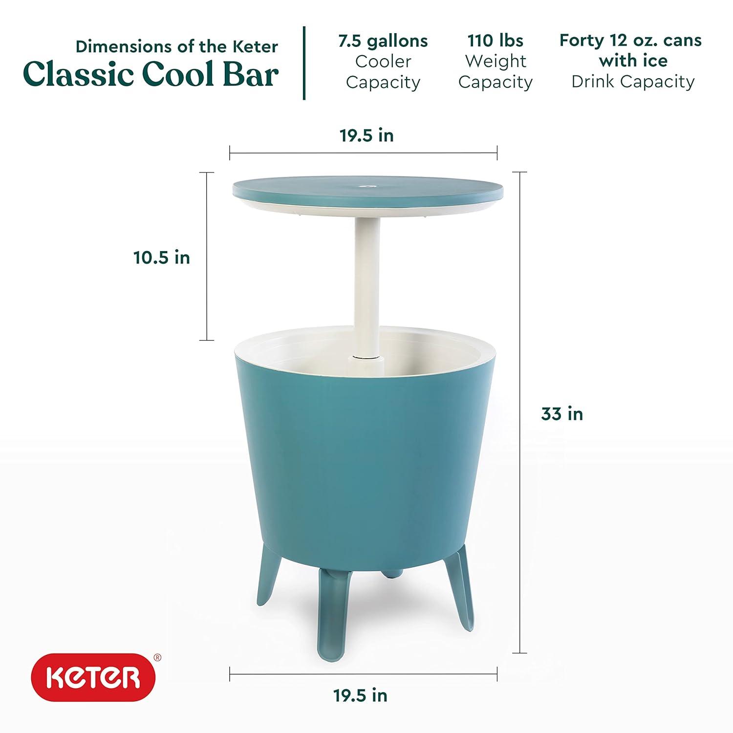 Keter 32 Qt. Cool Bar Cooler Outdoor Weather Resistant Patio Furniture 2 in 1 Pop Up Cocktail Side Table and Beverage Cooler Combo & Reviews | Wayfair
