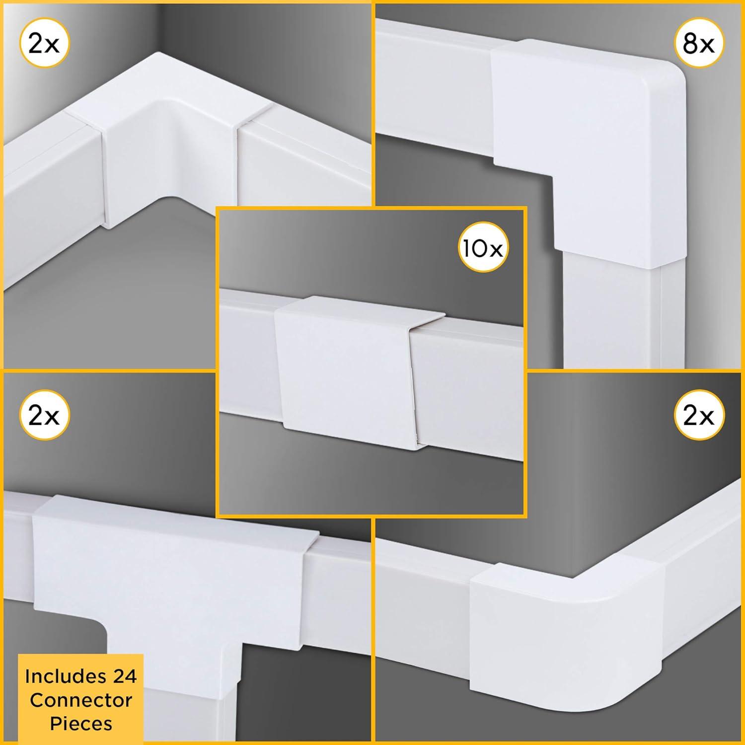 Set of Twelve White 25-inch Paintable Cable Concealers