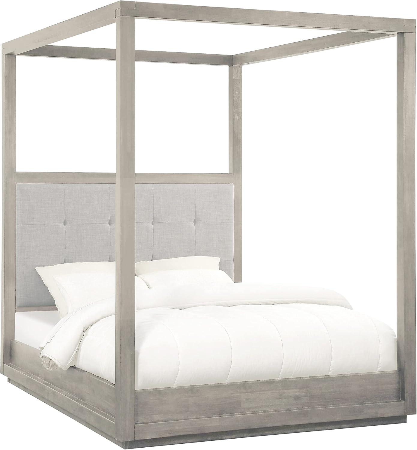 Modus Furniture Oxford Upholstered Canopy Bed in Mineral