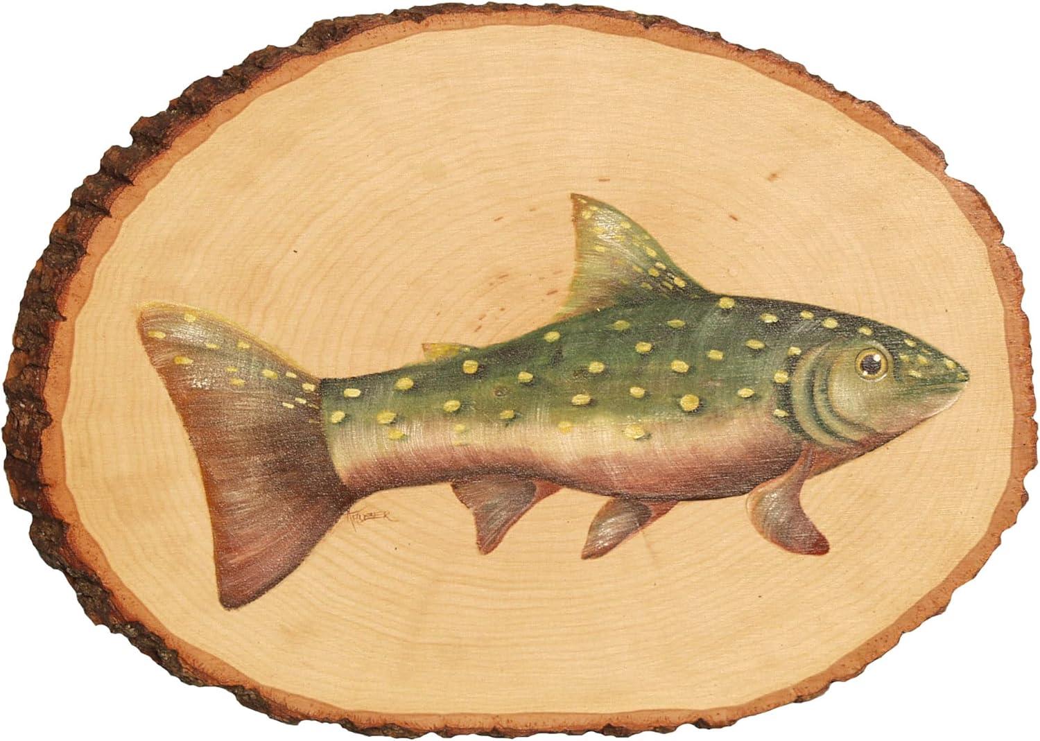 Natural Basswood Round Craft Plaque with Bark Edge