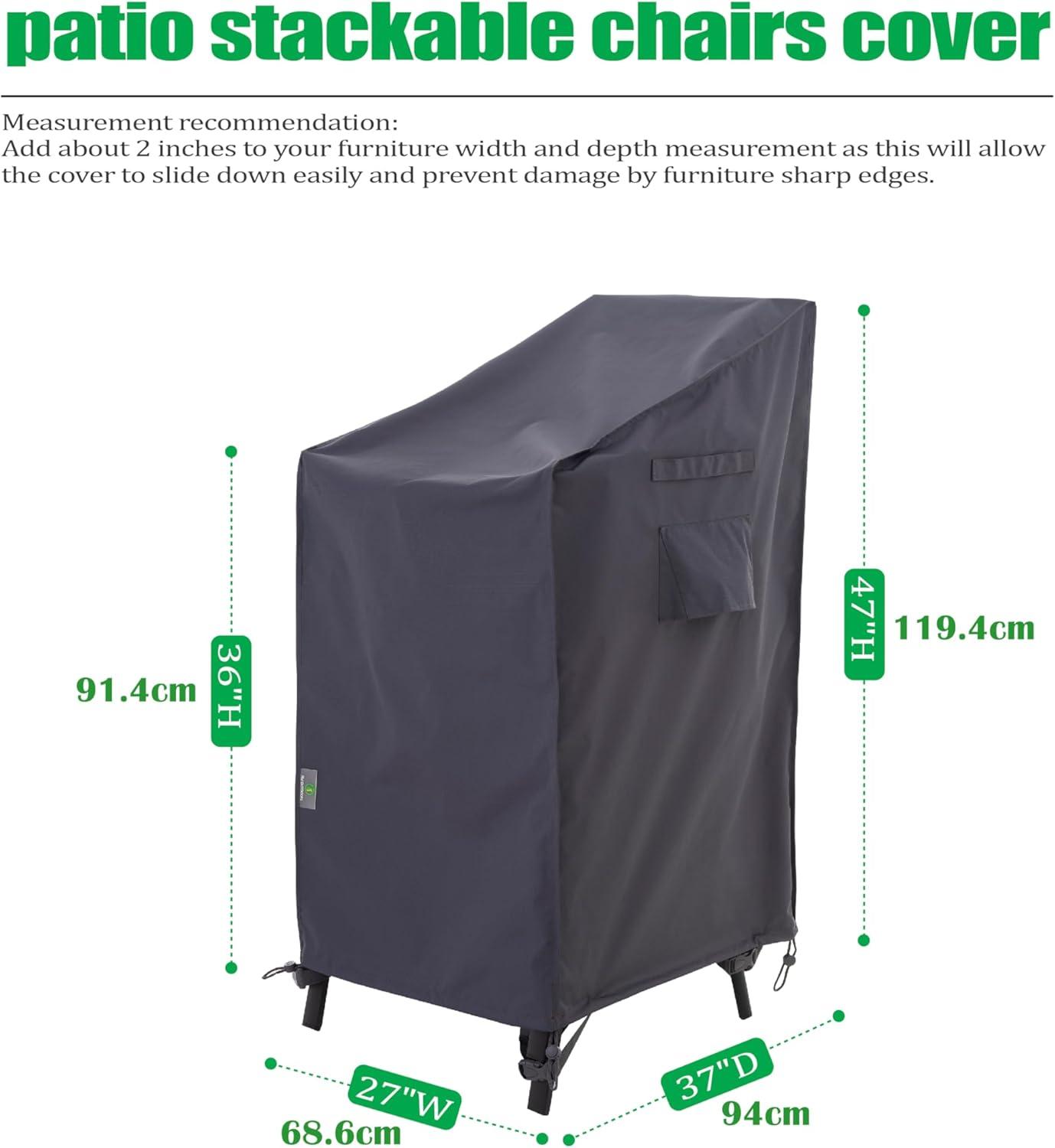 F&J Outdoors Premium Waterproof Outdoor Patio Chair Cover 27"W x 37"D x 47"H