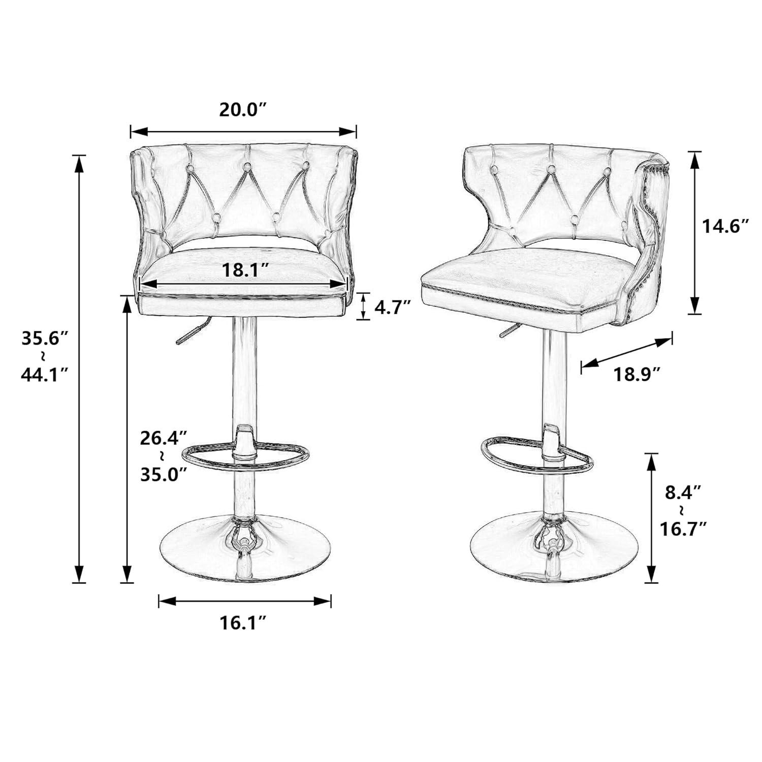Rosdorf Park Swivel Adjustable Height Counter Stool (Set of 2)