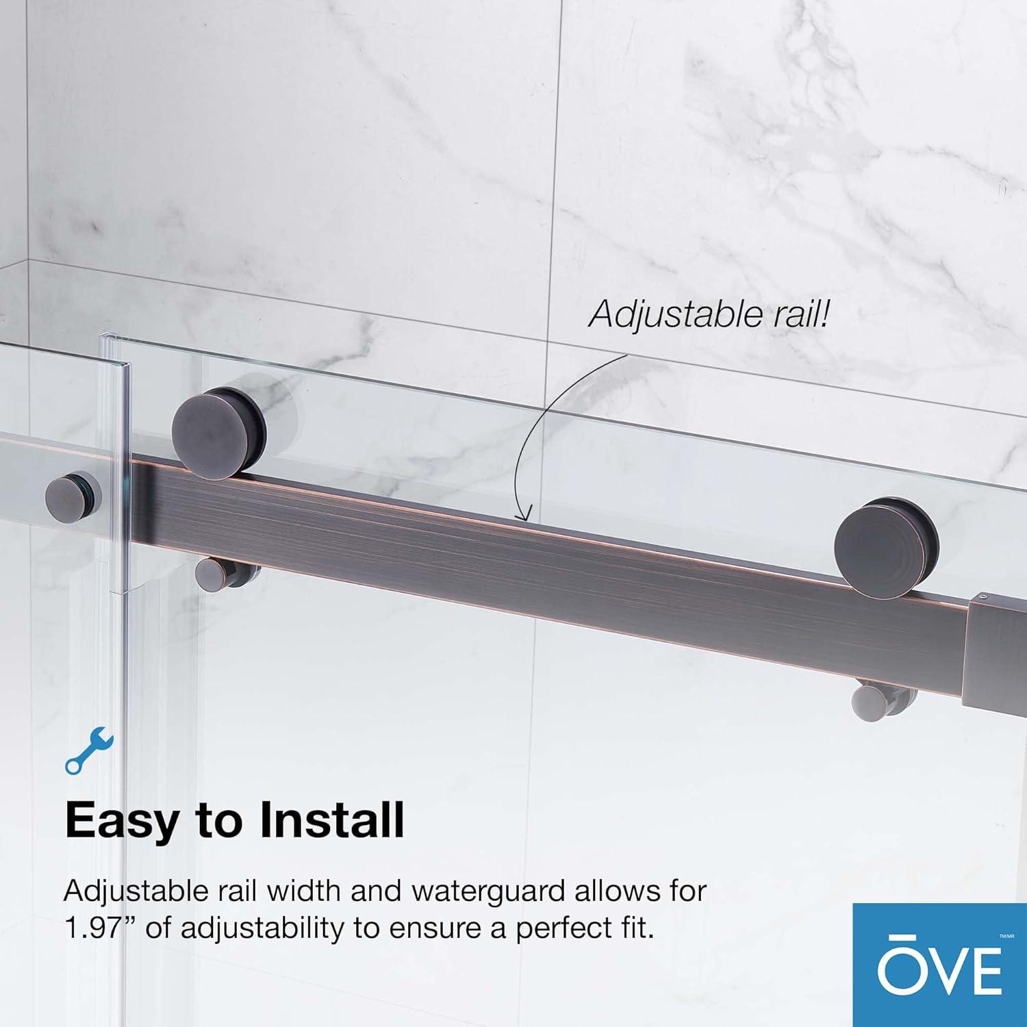 OVE Decors Bel Soft Close 60" x 78" Frameless Sliding Soft Close Shower Door