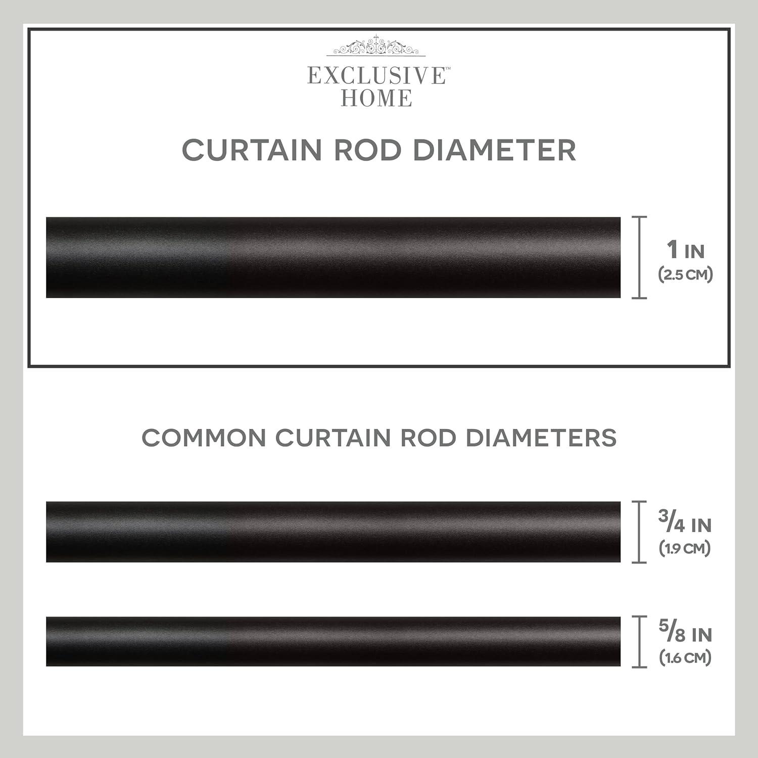 Exclusive Home Exclusive Home Torch Curtain Rod and Coordinating Finial Set, Adjustable