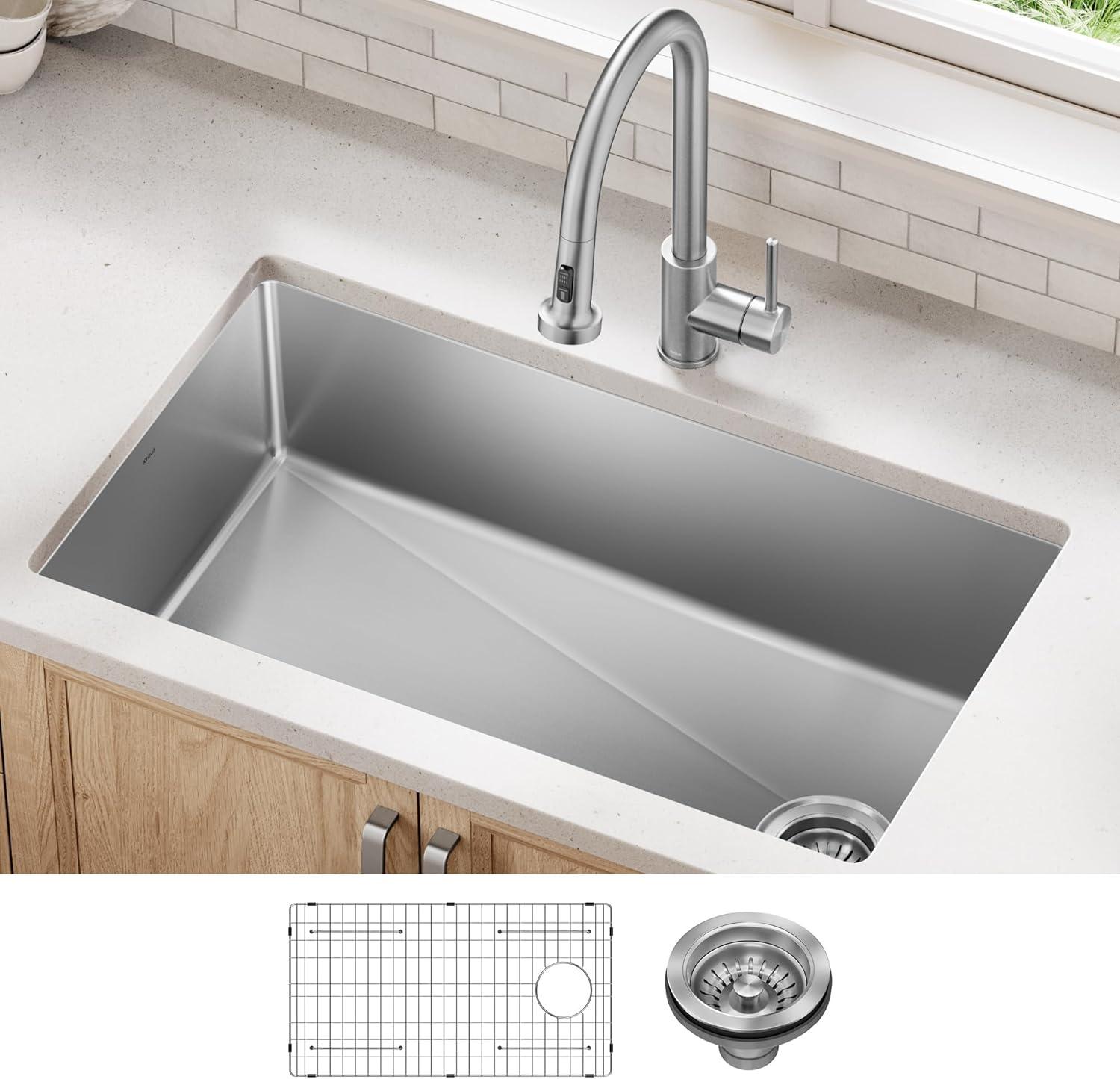 KRAUS Fairlane Undermount 18-Gauge Stainless Steel Kitchen Sink