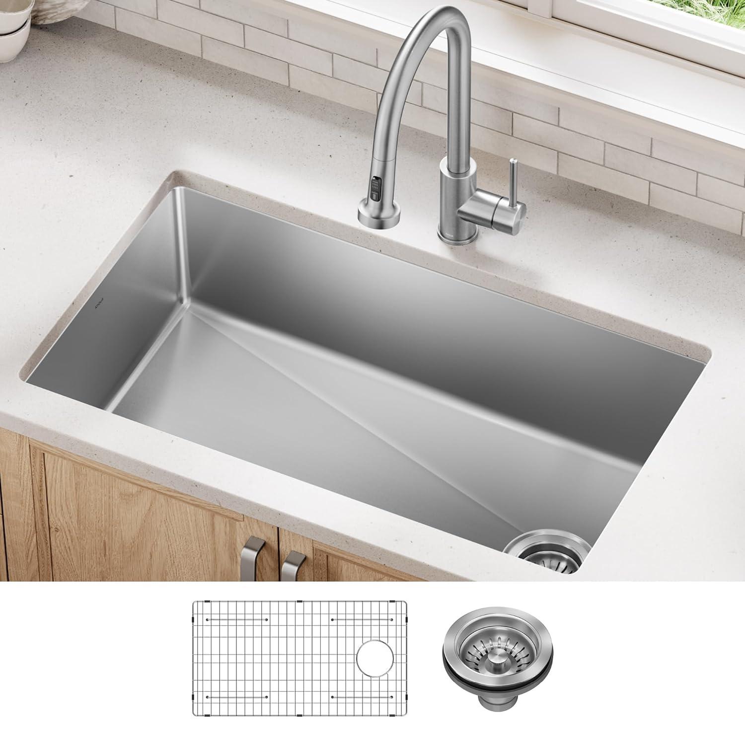 KRAUS Fairlane Undermount 18-Gauge Stainless Steel Kitchen Sink