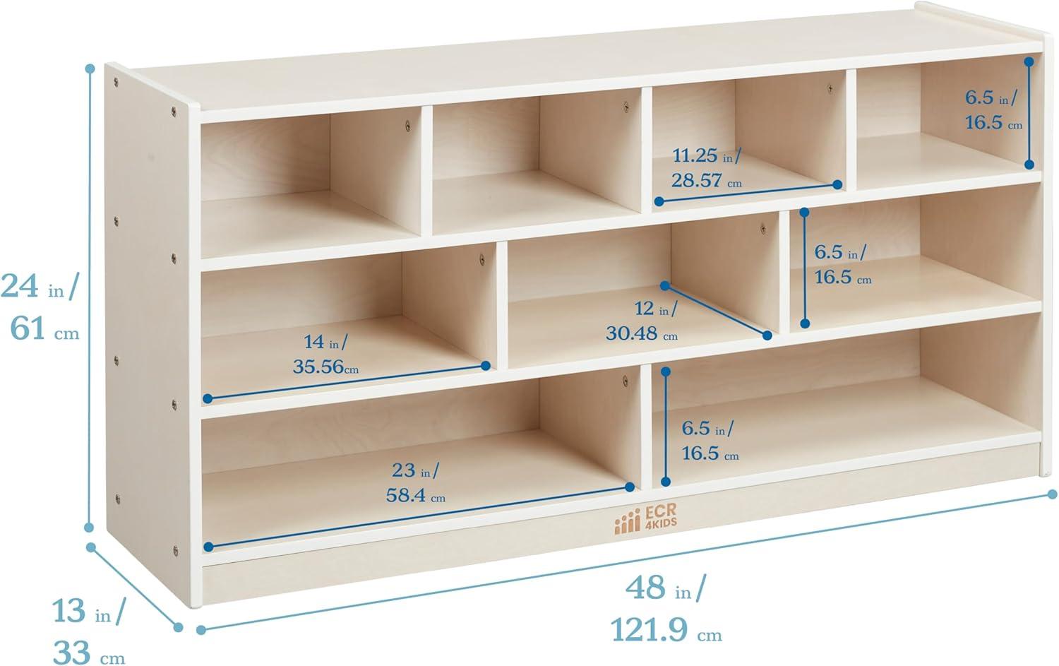 Large White Wash Birch Mobile Block Storage Cart