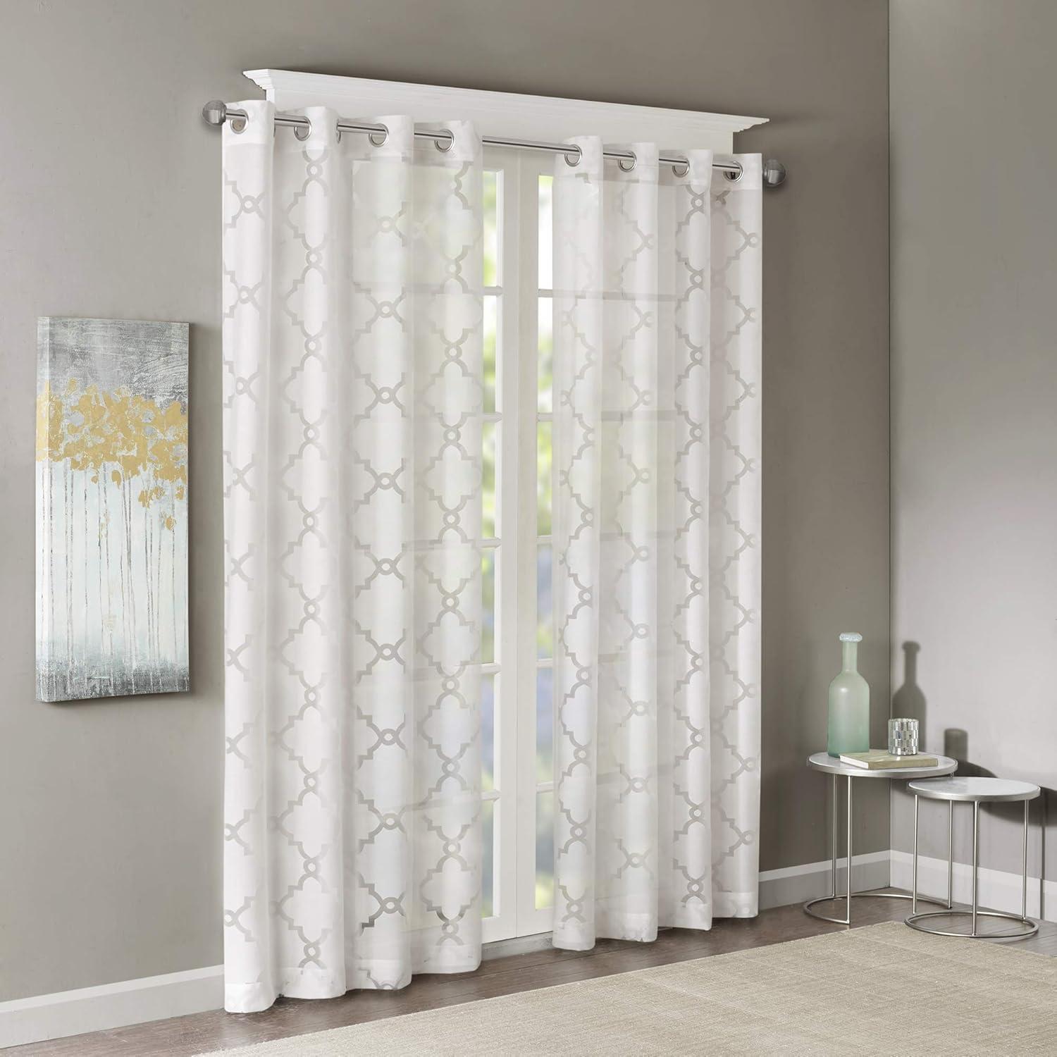 Eden Fretwork Burnout Sheer Curtain Panel