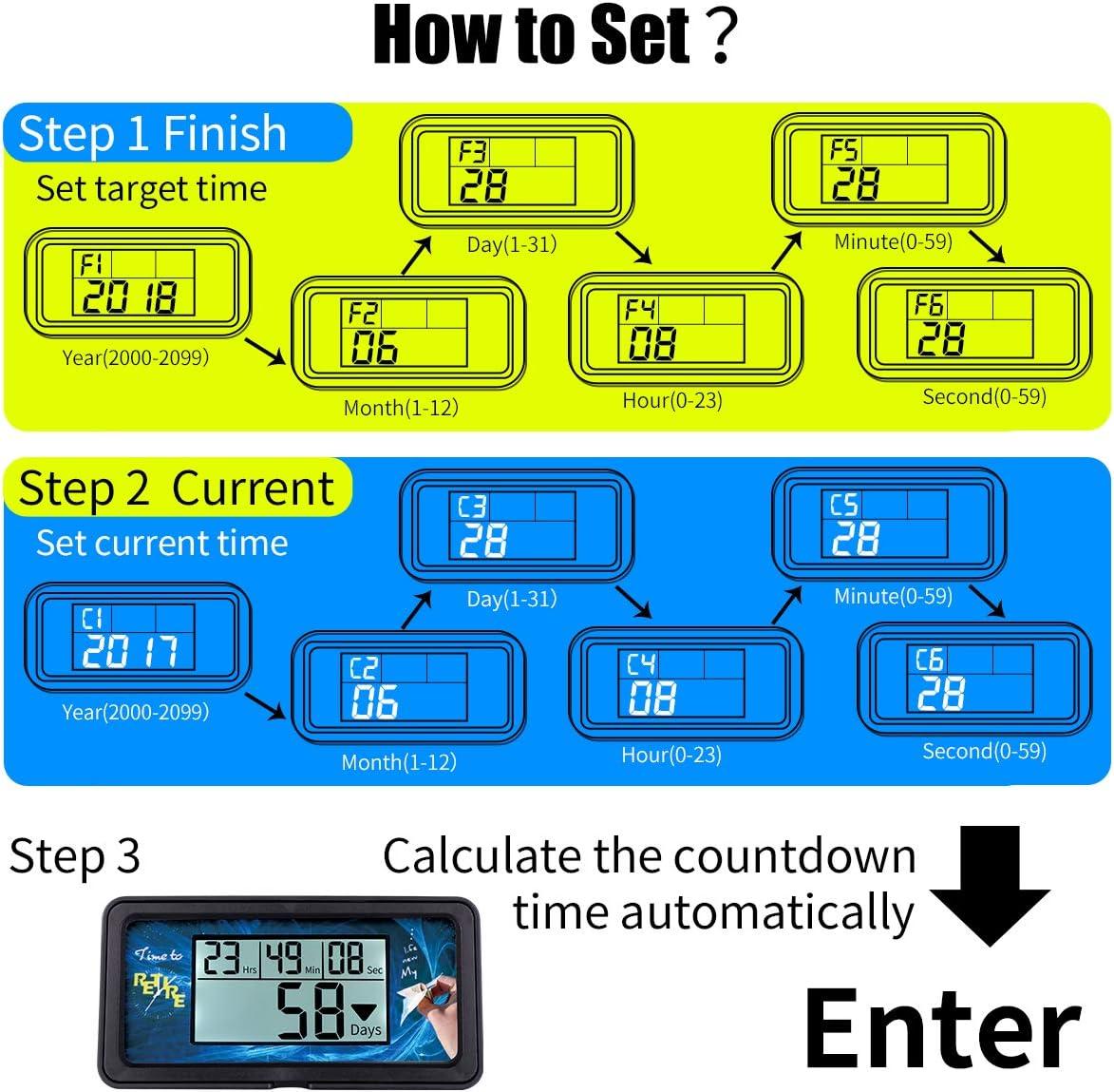 AIMILAR Digital Countdown Timer - 9999 Days Countdown with Backlight for Retirement, Wedding, Vacation, Christmas, New Baby, Classroom, Lab, Kitchen, Cooking