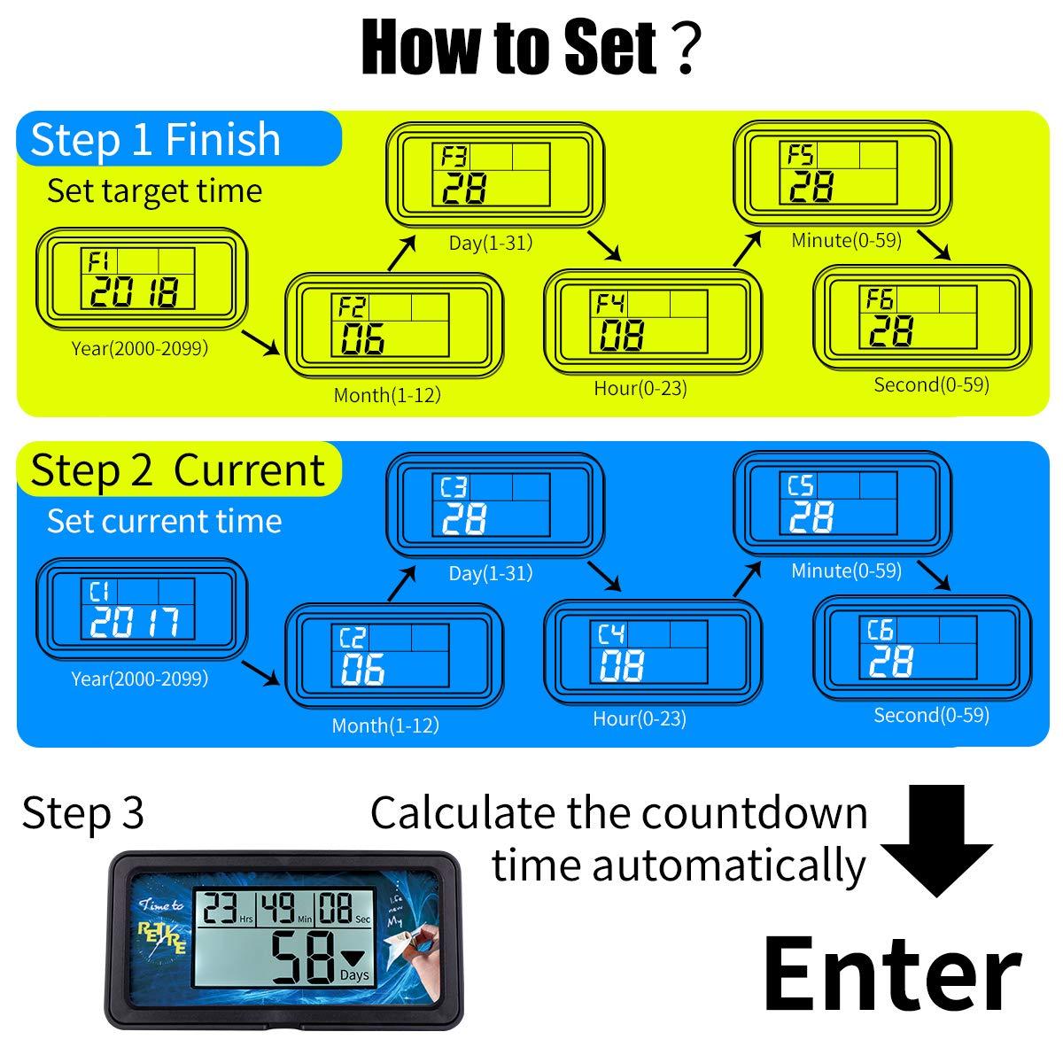 AIMILAR Digital Countdown Timer - 9999 Days Countdown with Backlight for Retirement, Wedding, Vacation, Christmas, New Baby, Classroom, Lab, Kitchen, Cooking