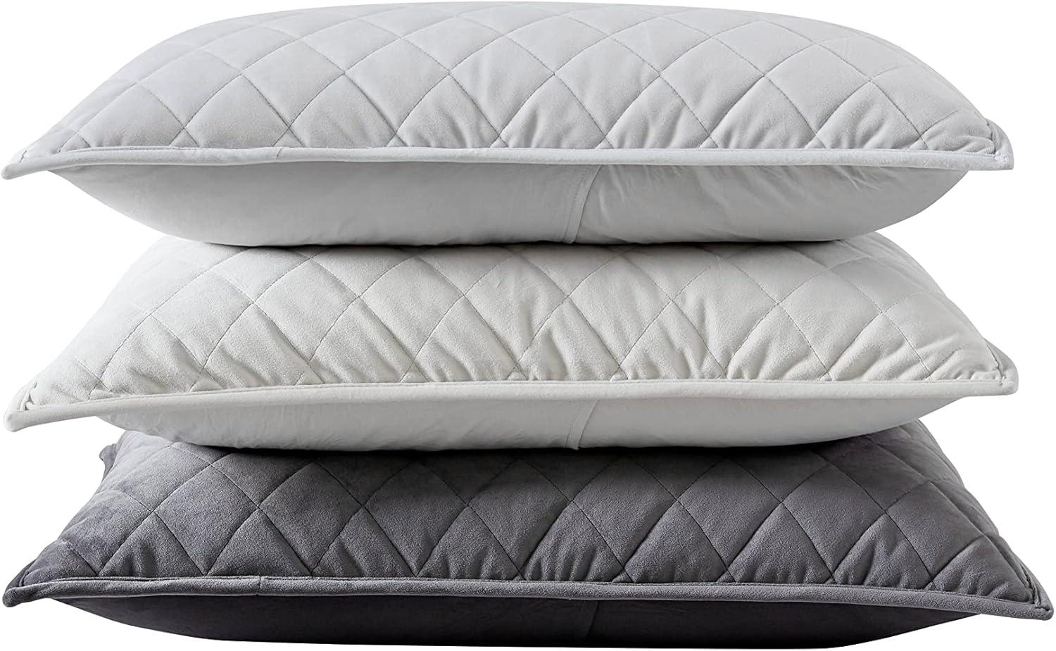 Putty Velvet Reversible Queen Quilt Set with Shams