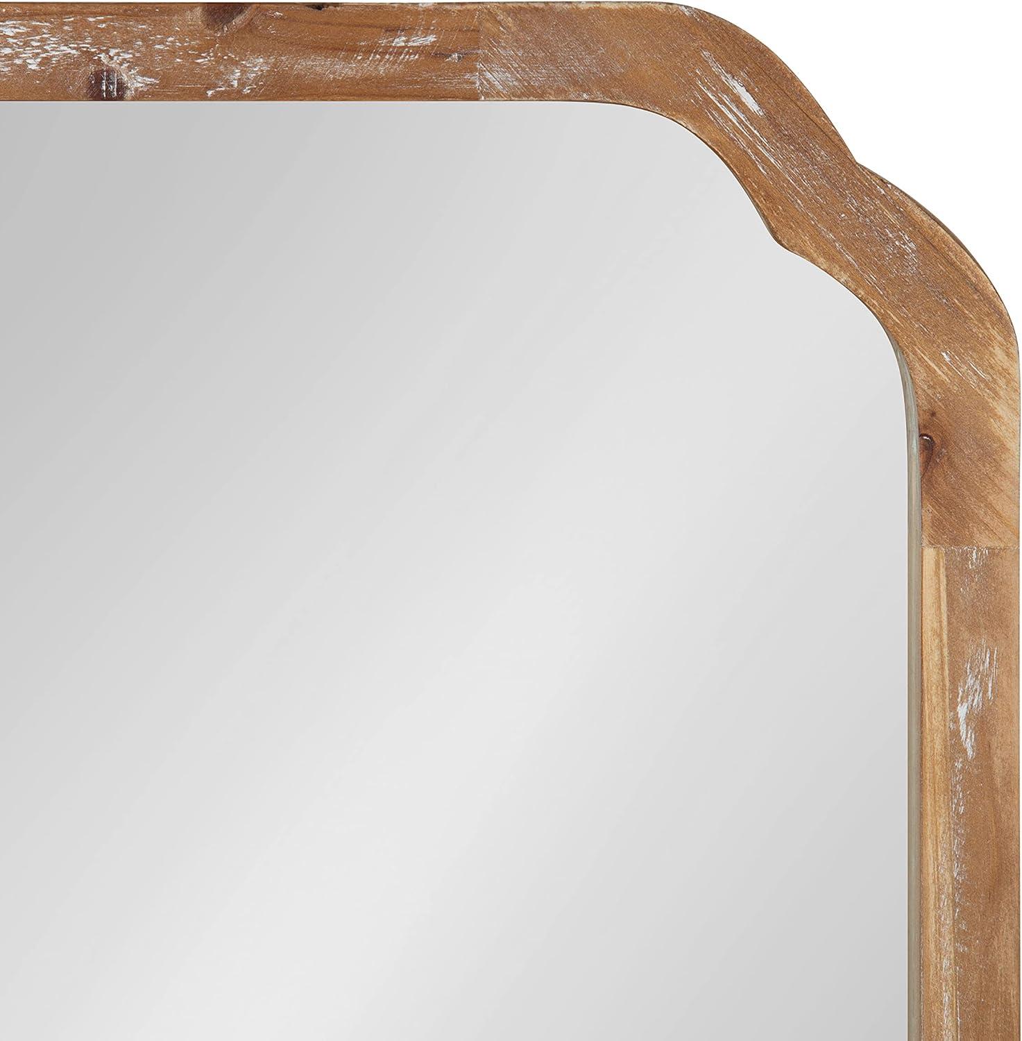 Marston Rustic Brown Solid Wood Rectangular Vanity Mirror