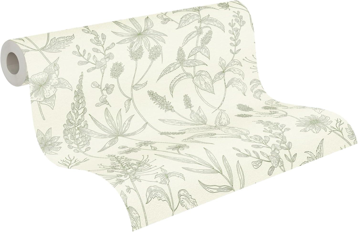 Advantage Nami Olive Floral Unpasted Expanded Vinyl Wallpaper, 21-in by 33-ft, 57.8 sq. ft.