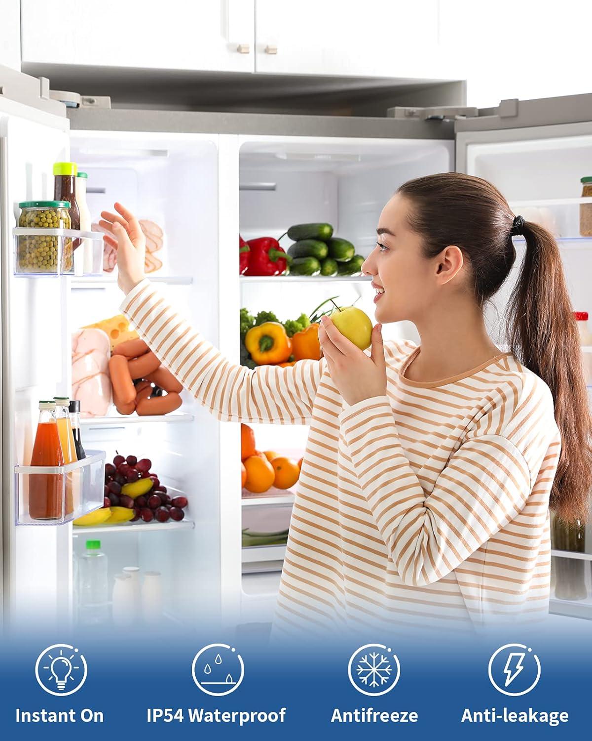 Waterproof LED Refrigerator Light Bulbs 40 watt Equivalent, 120V, Daylight 5000K, E26 Medium Base, Fridge Light Bulb, Freezer Bulb, A15 LED Appliance Bulb, Not Dimmable