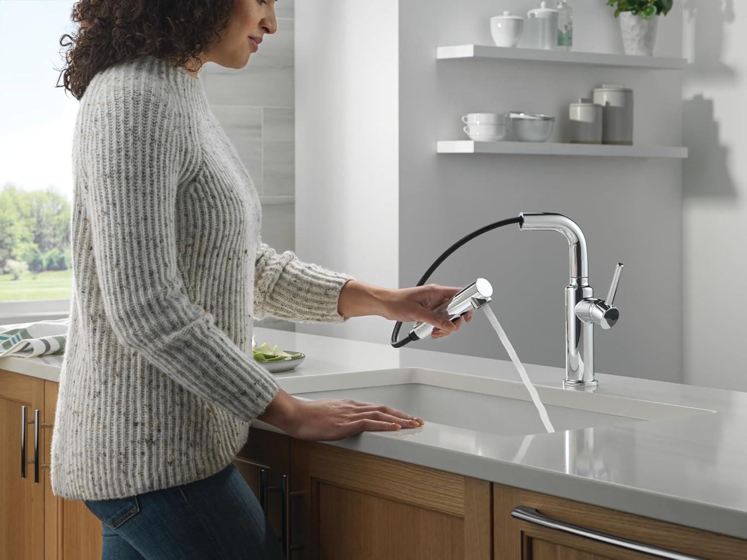 Daneri Pull-Out Sprayer Kitchen Faucet, Single Handle Kitchen Sink Faucet