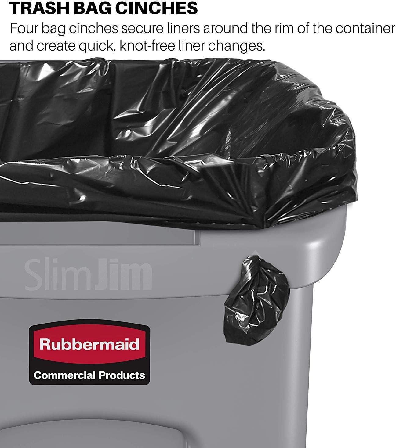 Beige Slim Jim 23 Gallon Plastic Commercial Trash Can