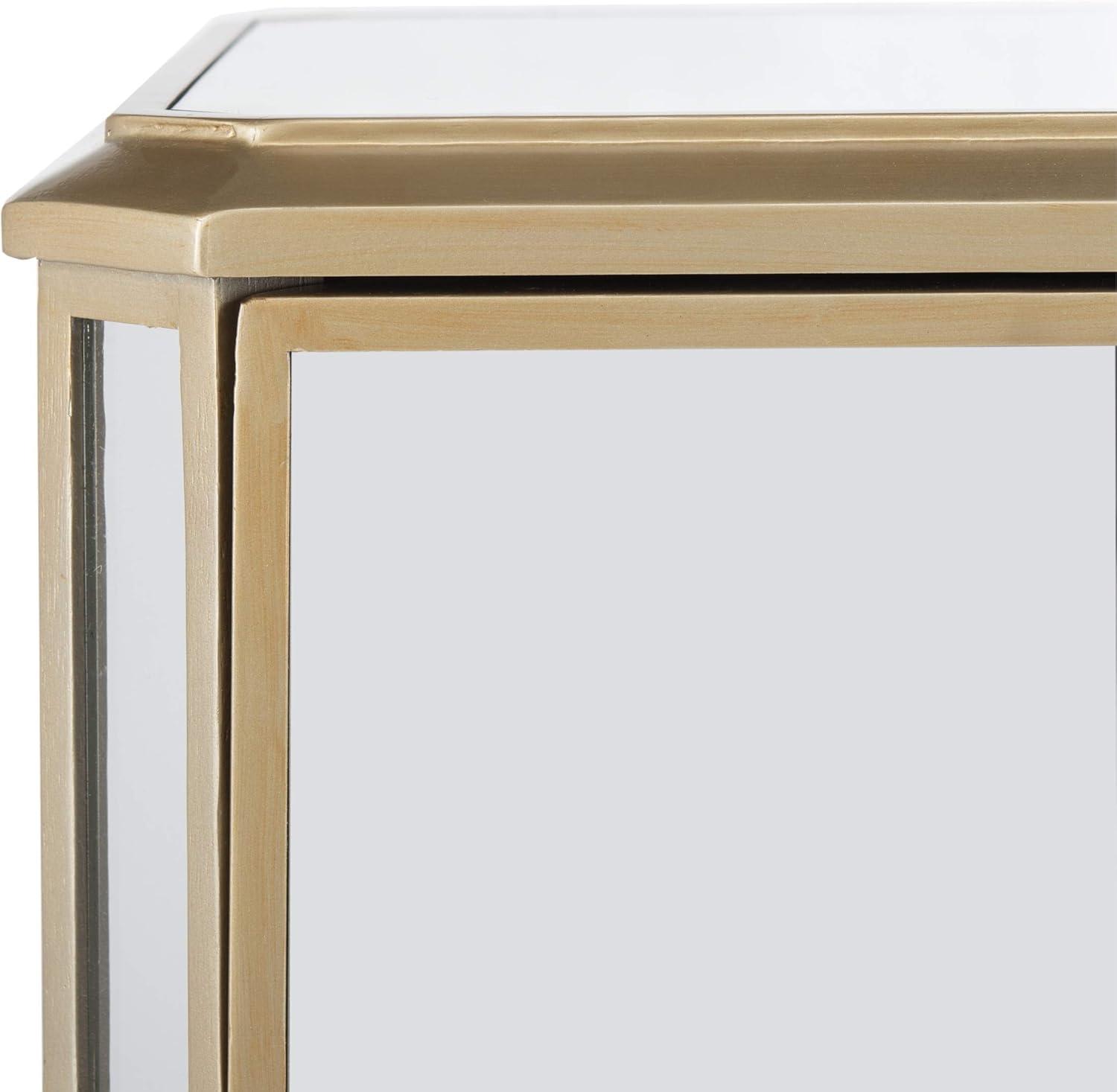 Transitional 3-Drawer Mirrored Nightstand in Transparent Finish