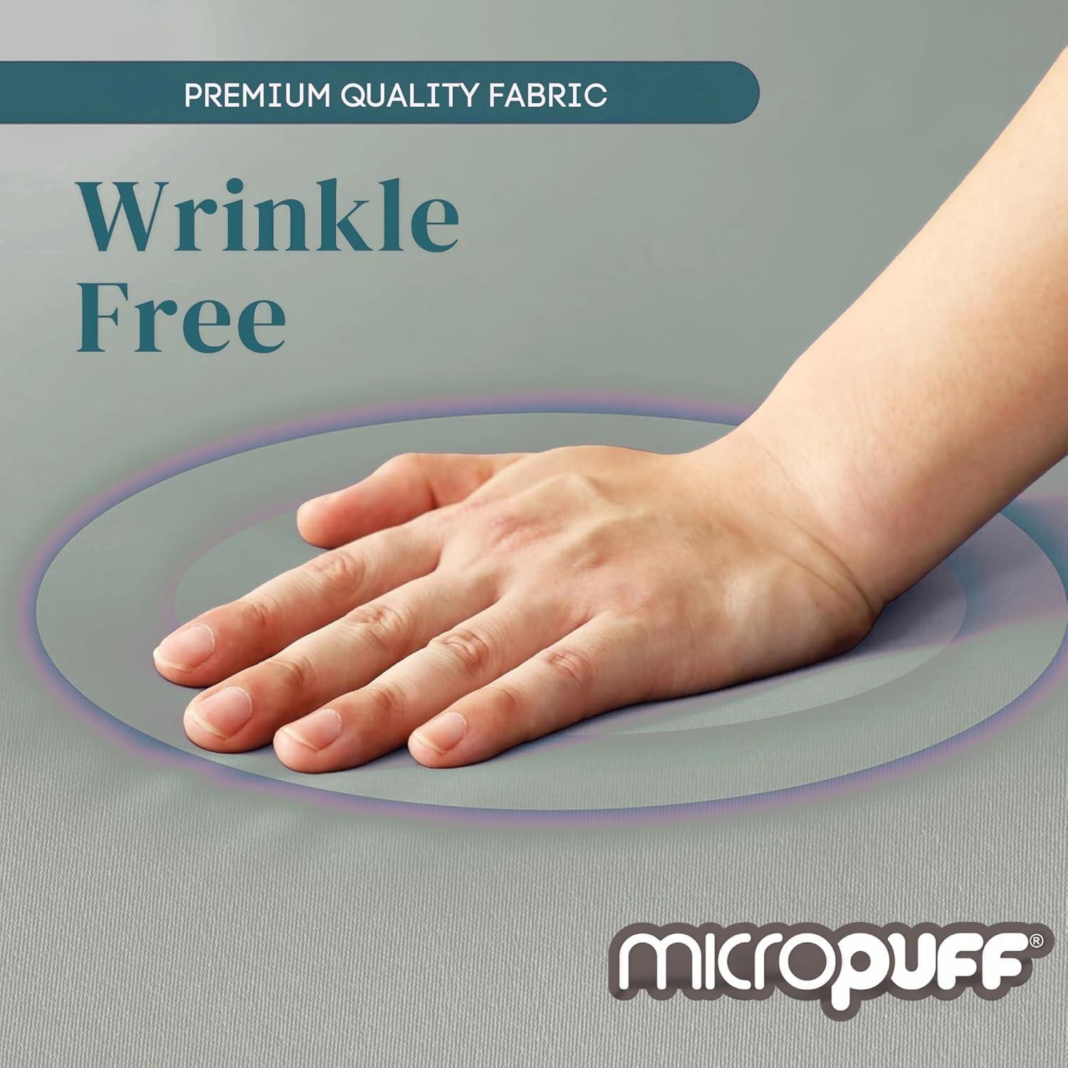 Micropuff 2-Piece Queen Pillowcase Set with Matching King Size (78"x80") Fitted Sheet Set - Wrinkle Free (Flat Sheet Not Included)